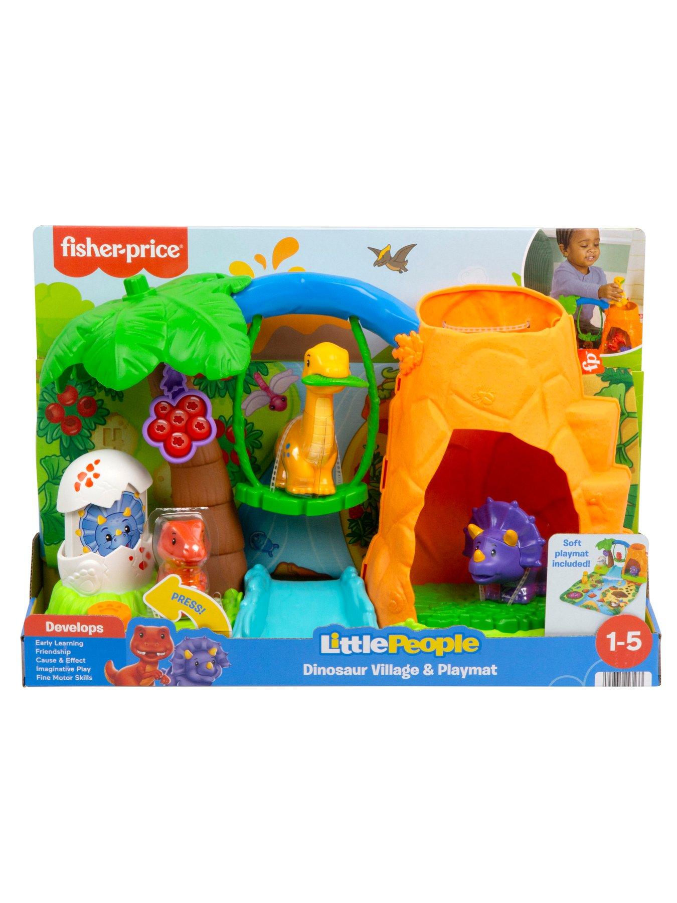 Image 6 of 7 of Fisher-Price Little People Little People Dinosaur Village &amp; Play Mat Toddler Playset