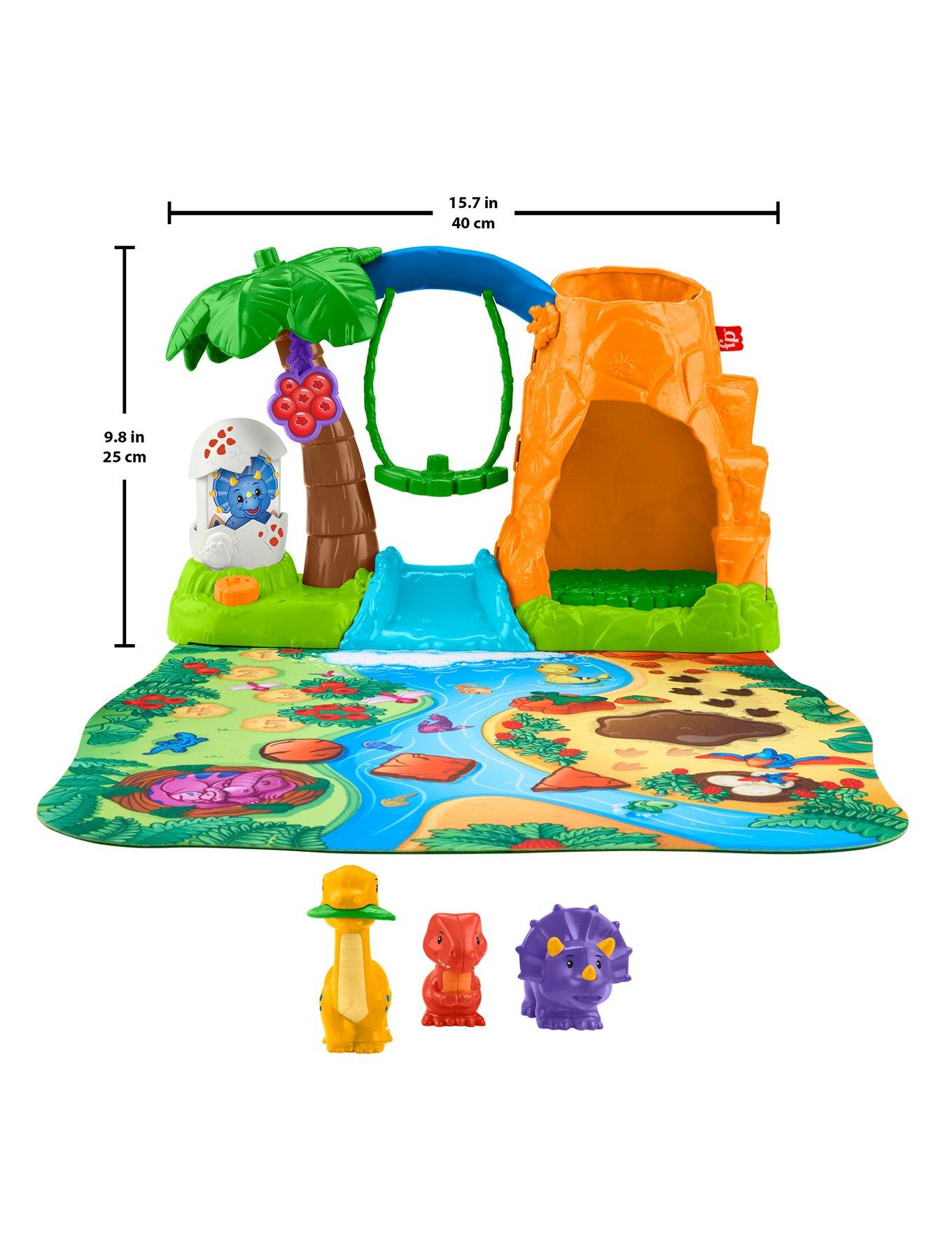 Image 7 of 7 of Fisher-Price Little People Little People Dinosaur Village &amp; Play Mat Toddler Playset