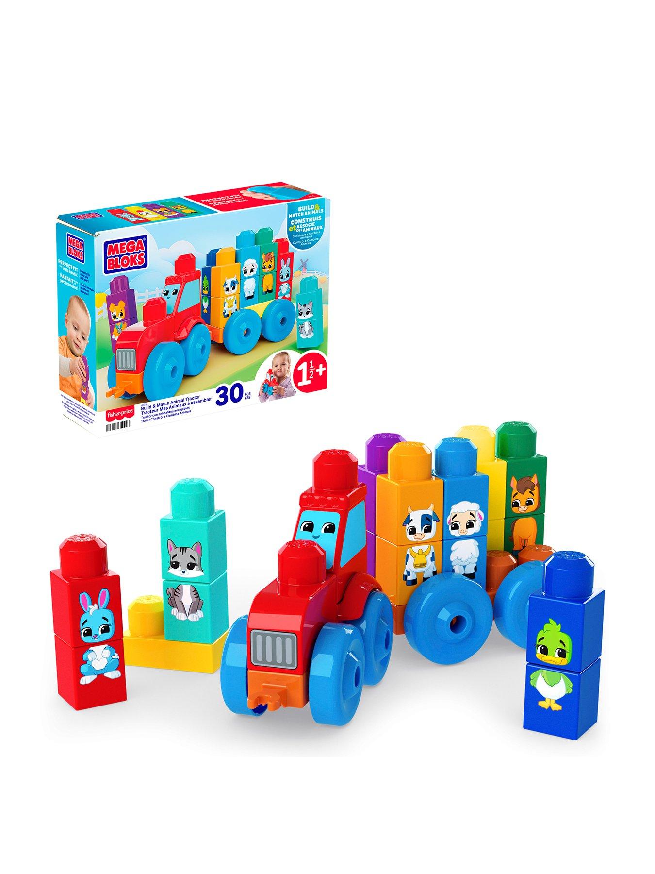 Mega Bloks First Builders Build  &  Match Animal Tractor Block Toy (30 Pcs)