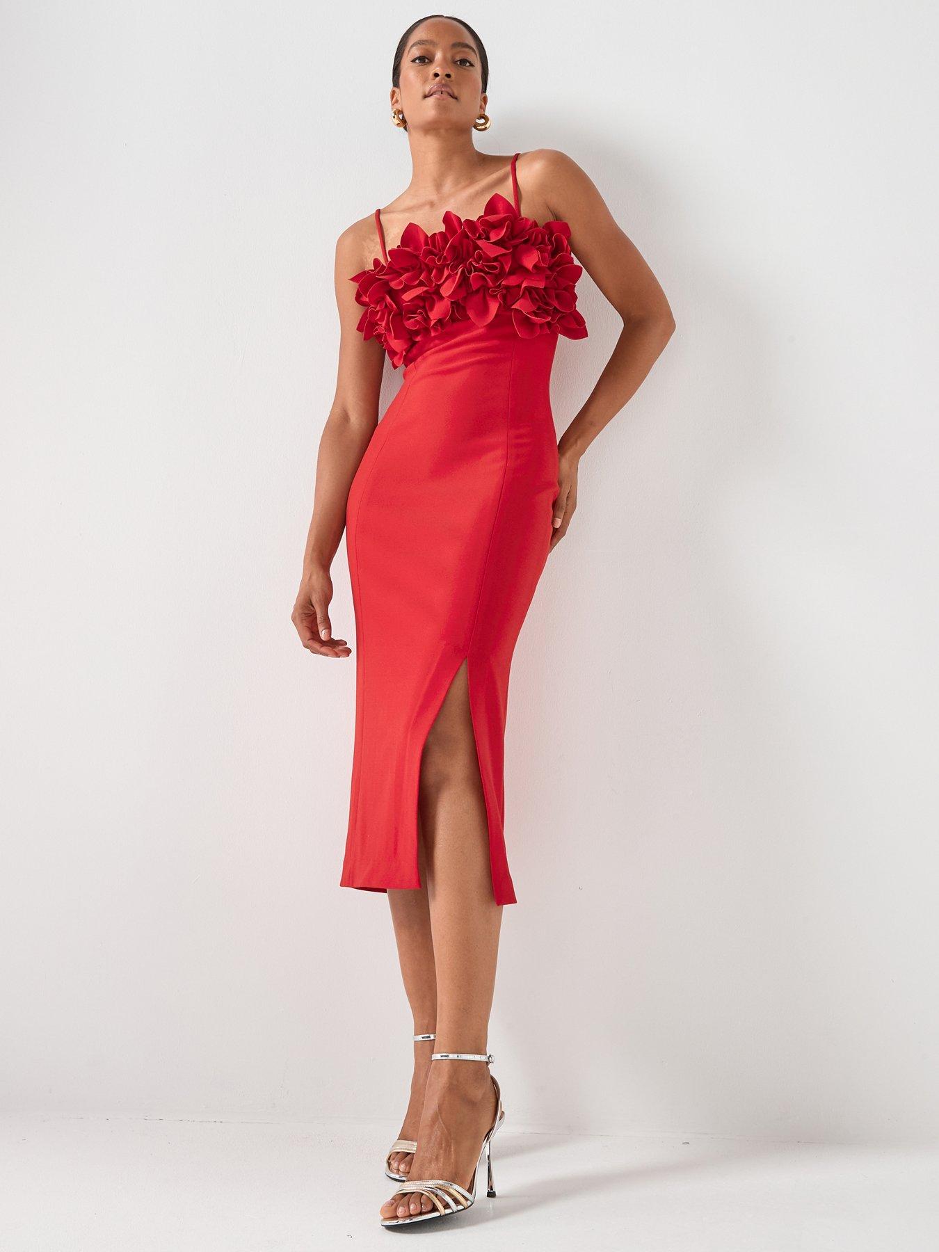 Elliatt Lila Midi Dress - Red