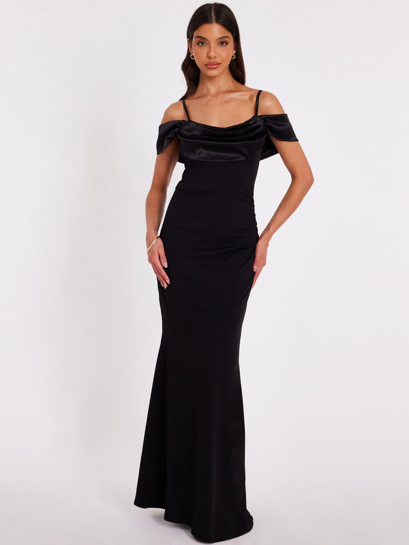 undefined Black Cold Shoulder Maxi Dress