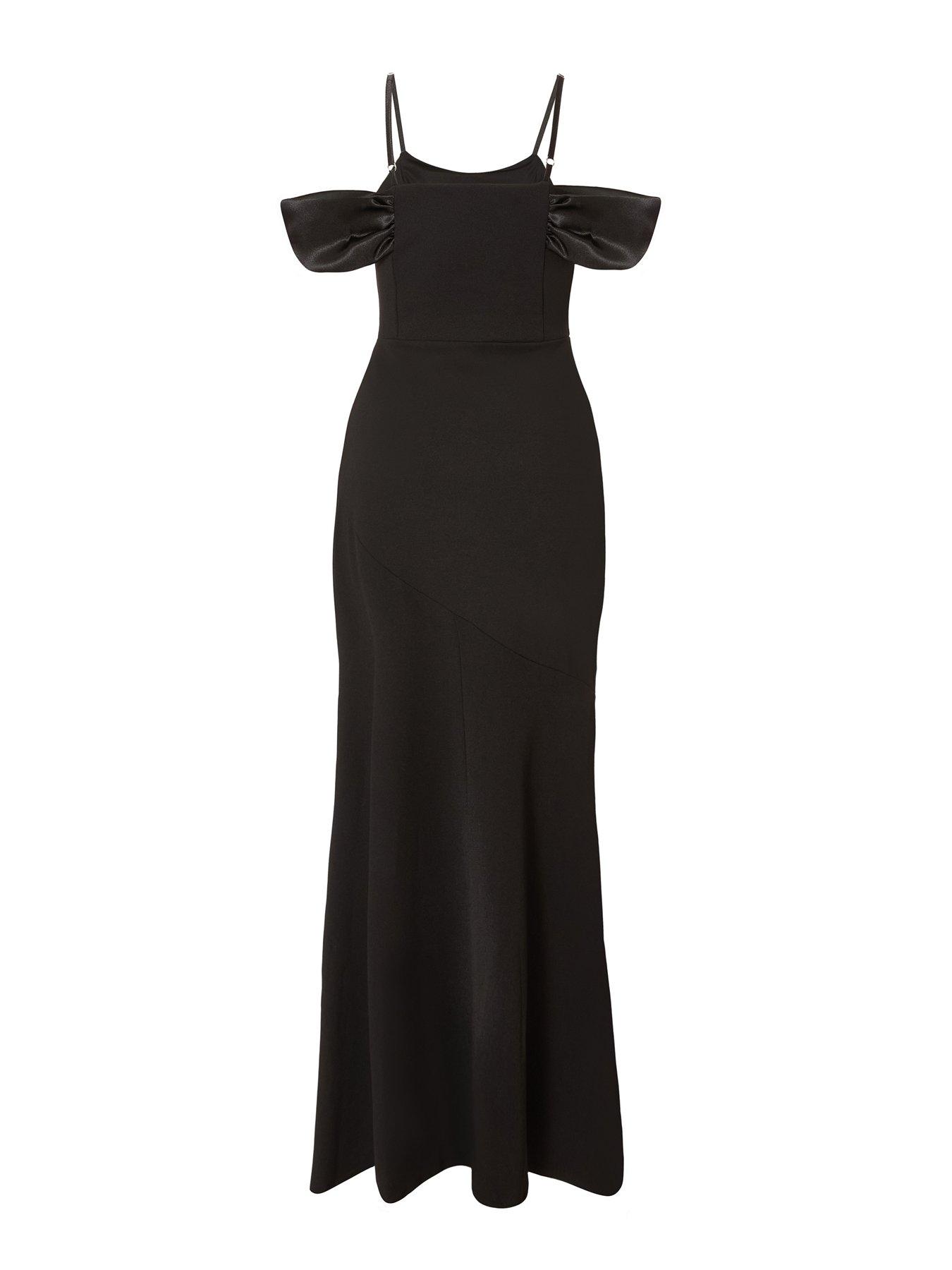 Image 5 of 6 of Quiz Black Cold Shoulder Maxi Dress