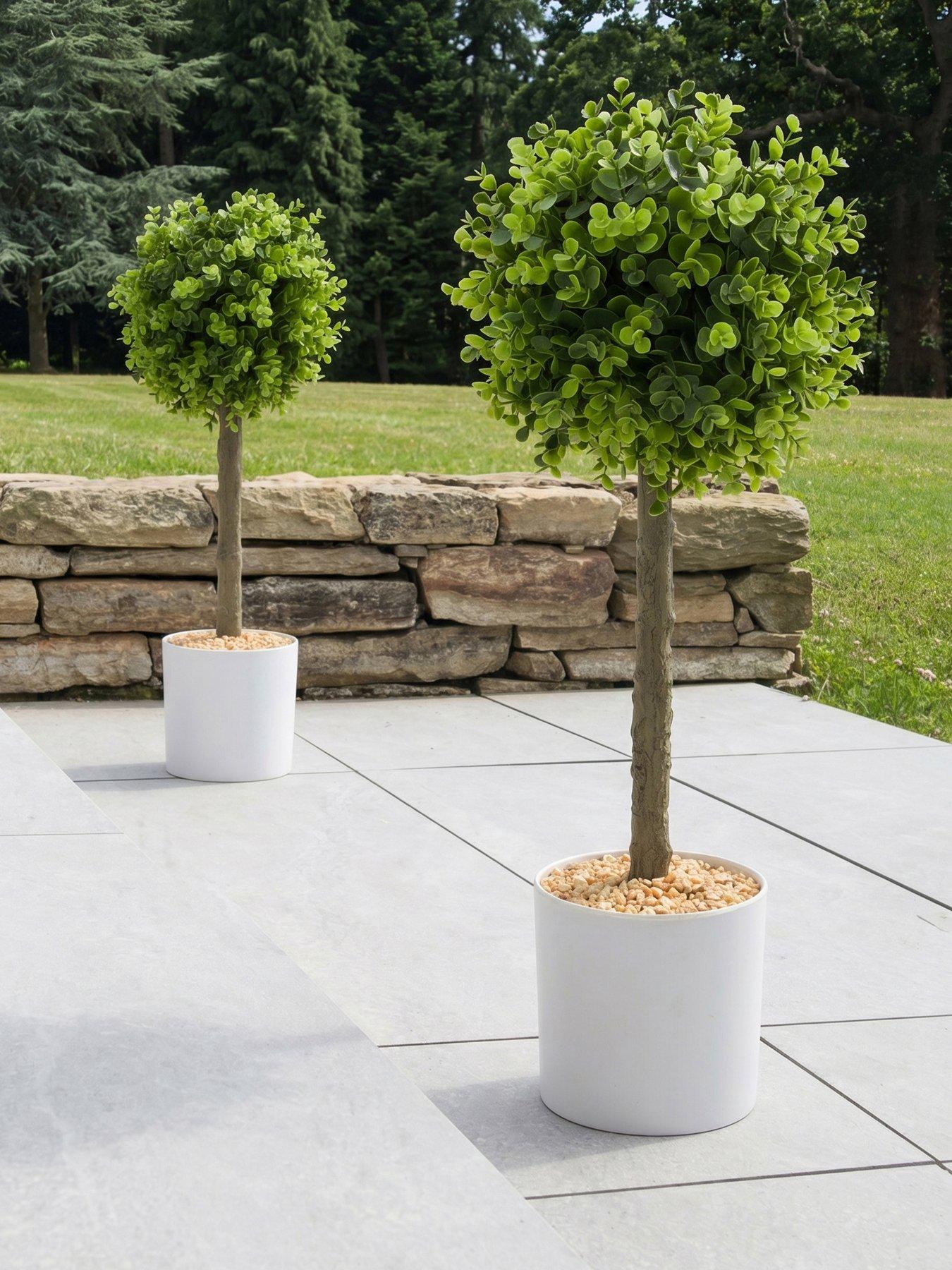 The Very Collection Set Of 2 60cm Golden Coin Topiary Ball Potted Trees Outdoor/Indoor