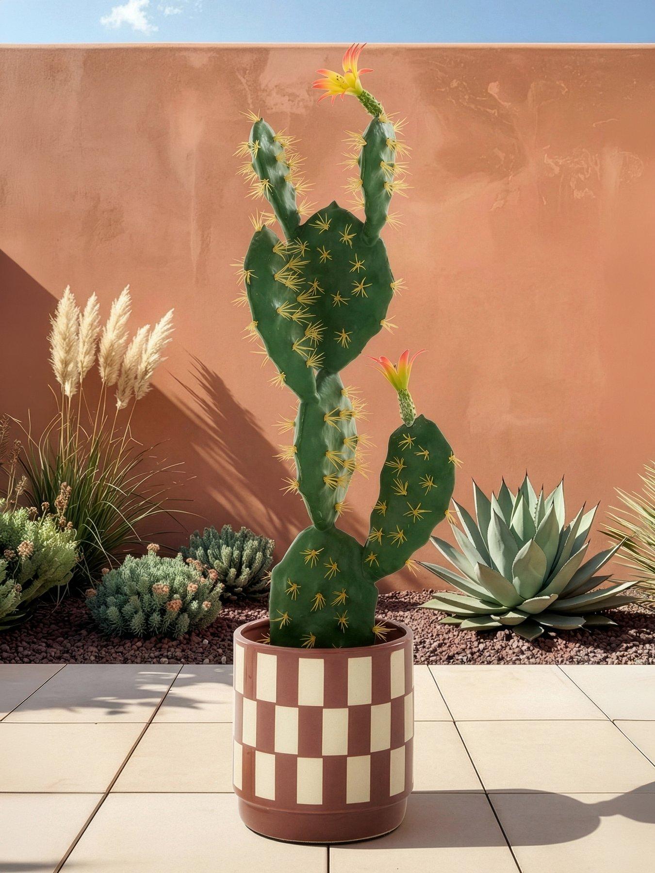 The Very Collection Prickly Pear Artificial Outdoor Cactus Plant