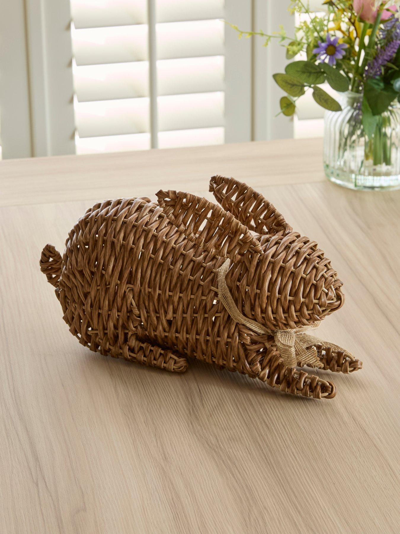 Image 1 of 4 of The Very Collection Lying Down Faux Rattan Rabbit