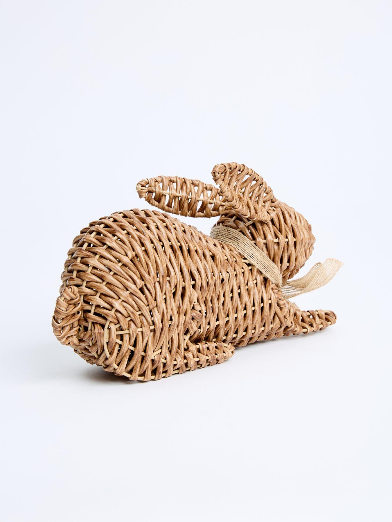 Image 3 of 4 of The Very Collection Lying Down Faux Rattan Rabbit