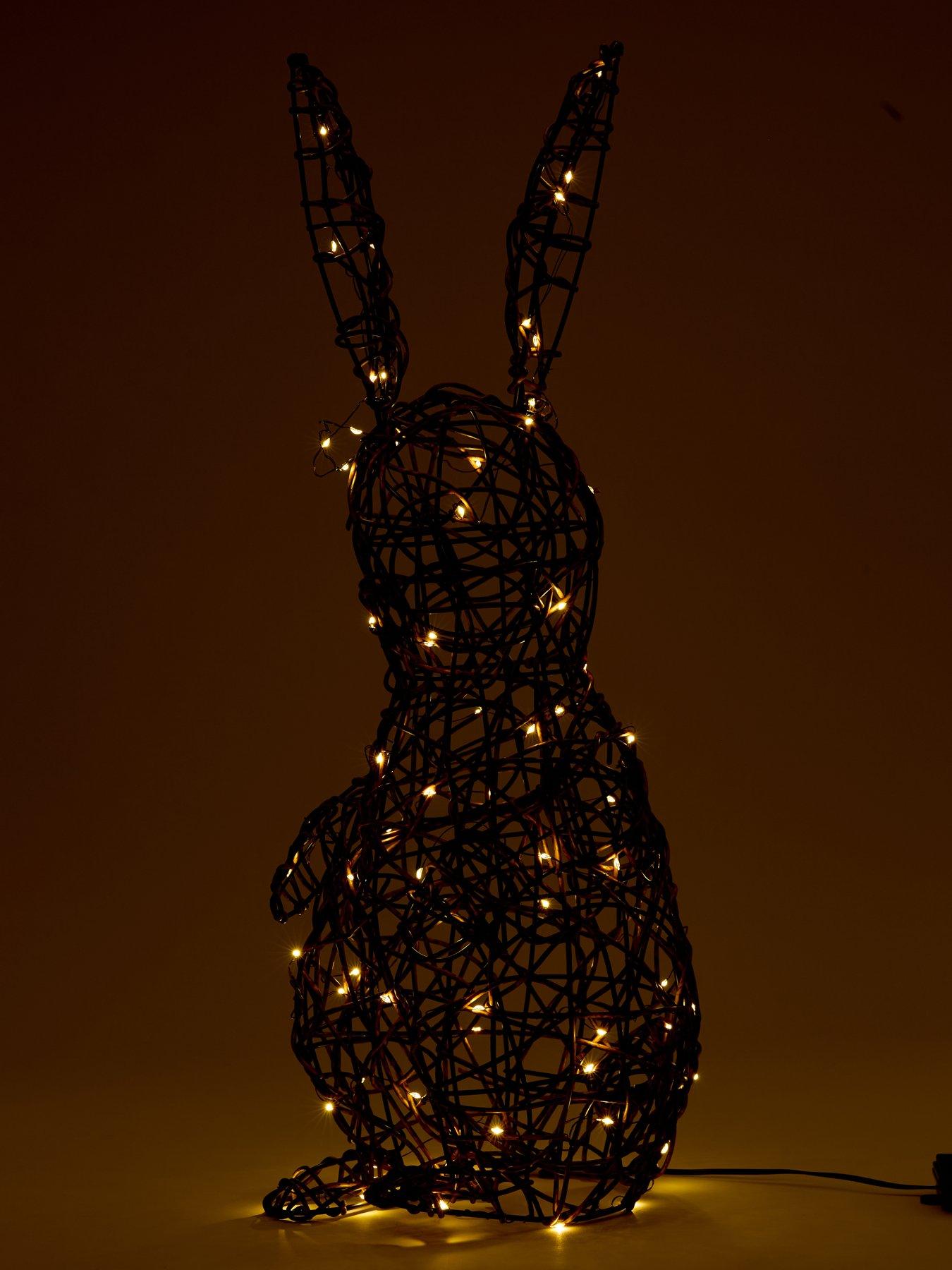 Image 4 of 5 of The Very Collection 75L Outdoor LED Light With Rattan Bunny