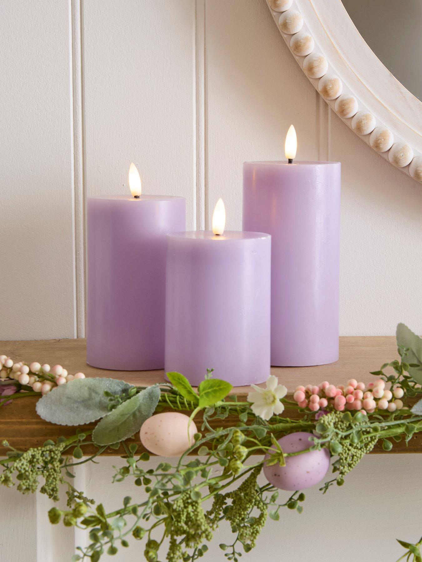 The Very Collection Set of 3 LED Candles - Lilac