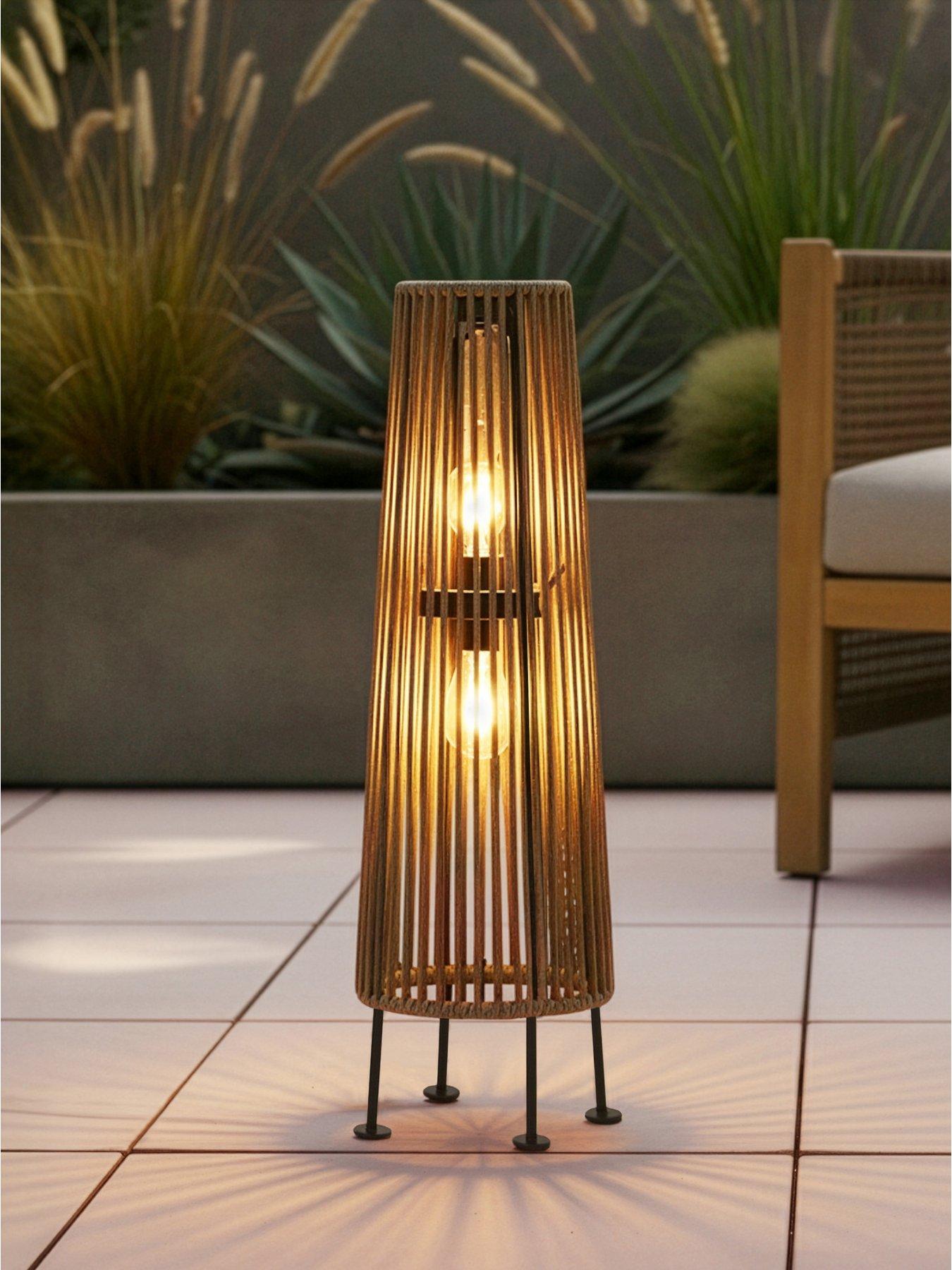 The Very Collection 68cm Tall Rattan Solar Lantern