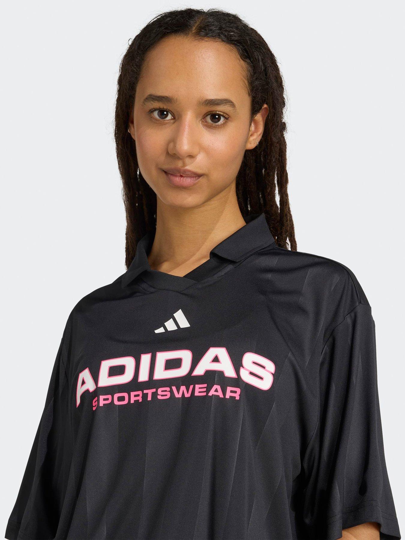  image of adidas-sportswear-womens-tiro-polo-t-shirt-black
