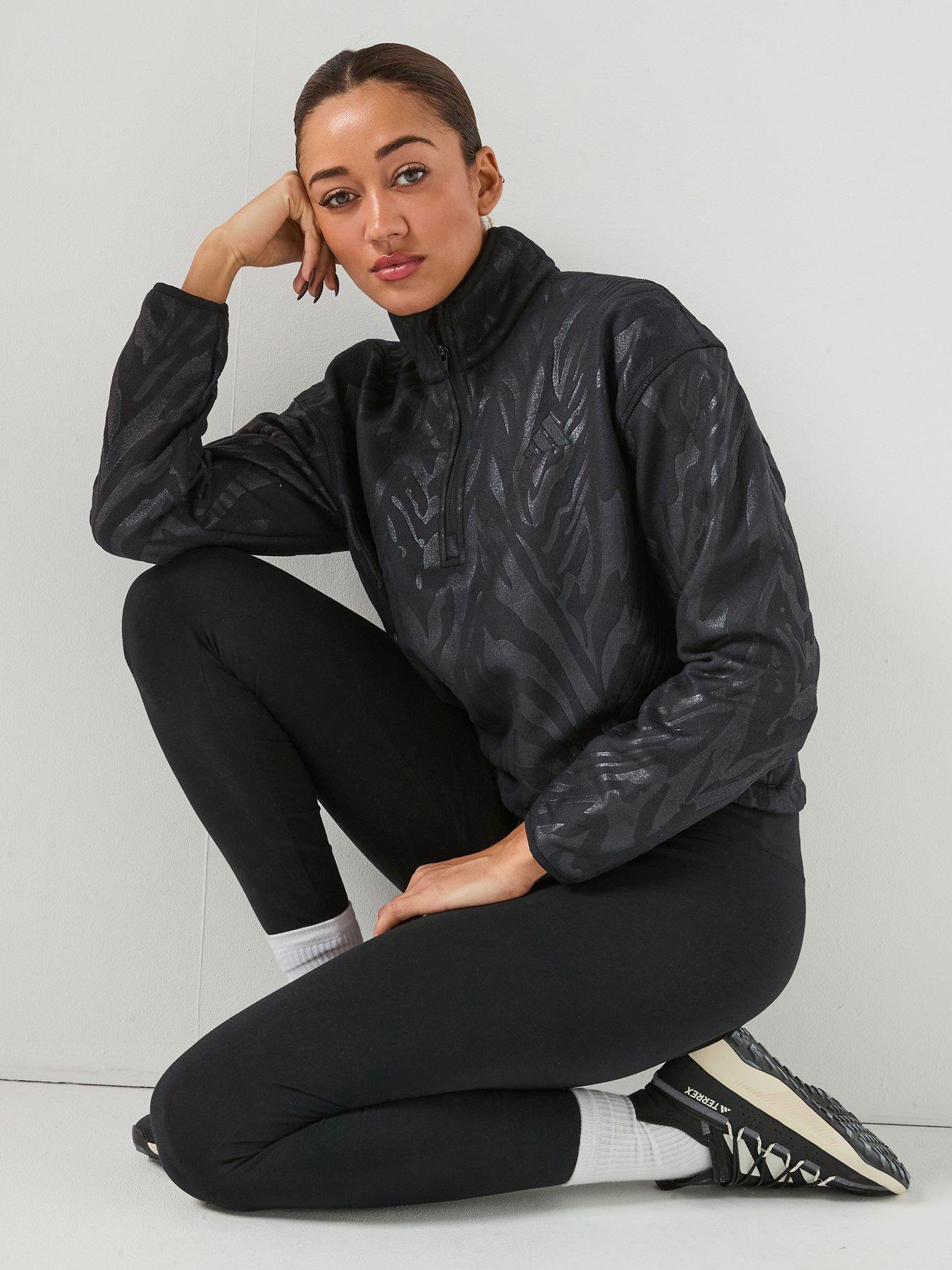 Image 1 of 4 of adidas Womens Training Printed Polarfleece - Black