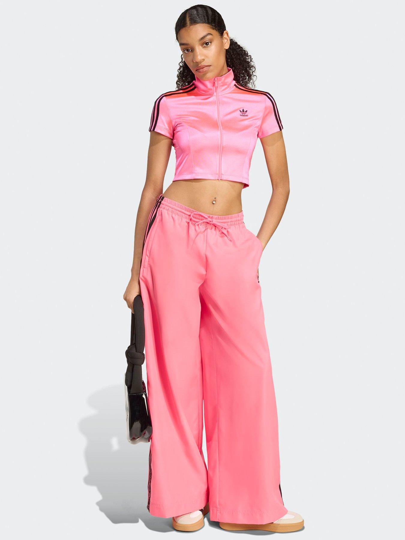 Image 3 of 6 of adidas Originals Womens Adilenium Season 3 Oversized Track Pants - Pink