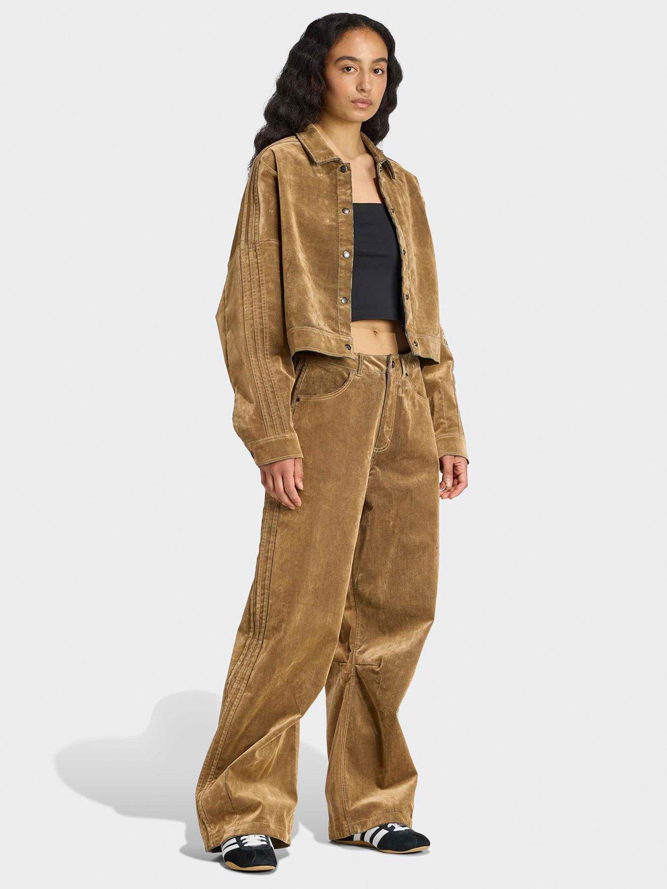  image of adidas-originals-womens-adibreak-brushed-twill-jacket-brown