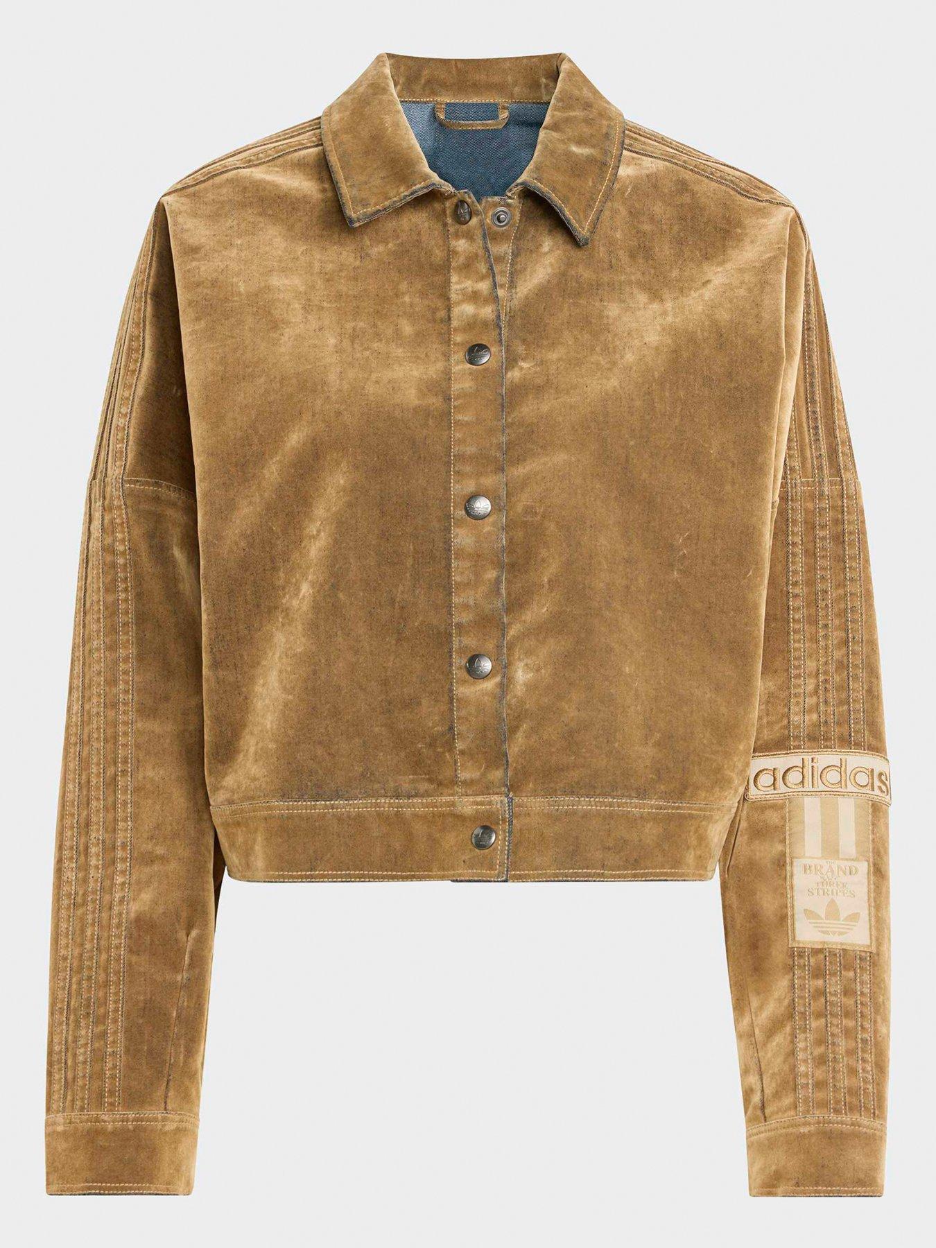  image of adidas-originals-womens-adibreak-brushed-twill-jacket-brown