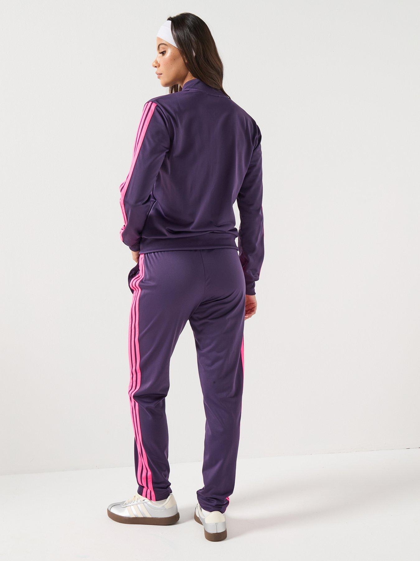 stillFront image of adidas-sportswear-womens-essentials-3-stripes-track-suit-purple