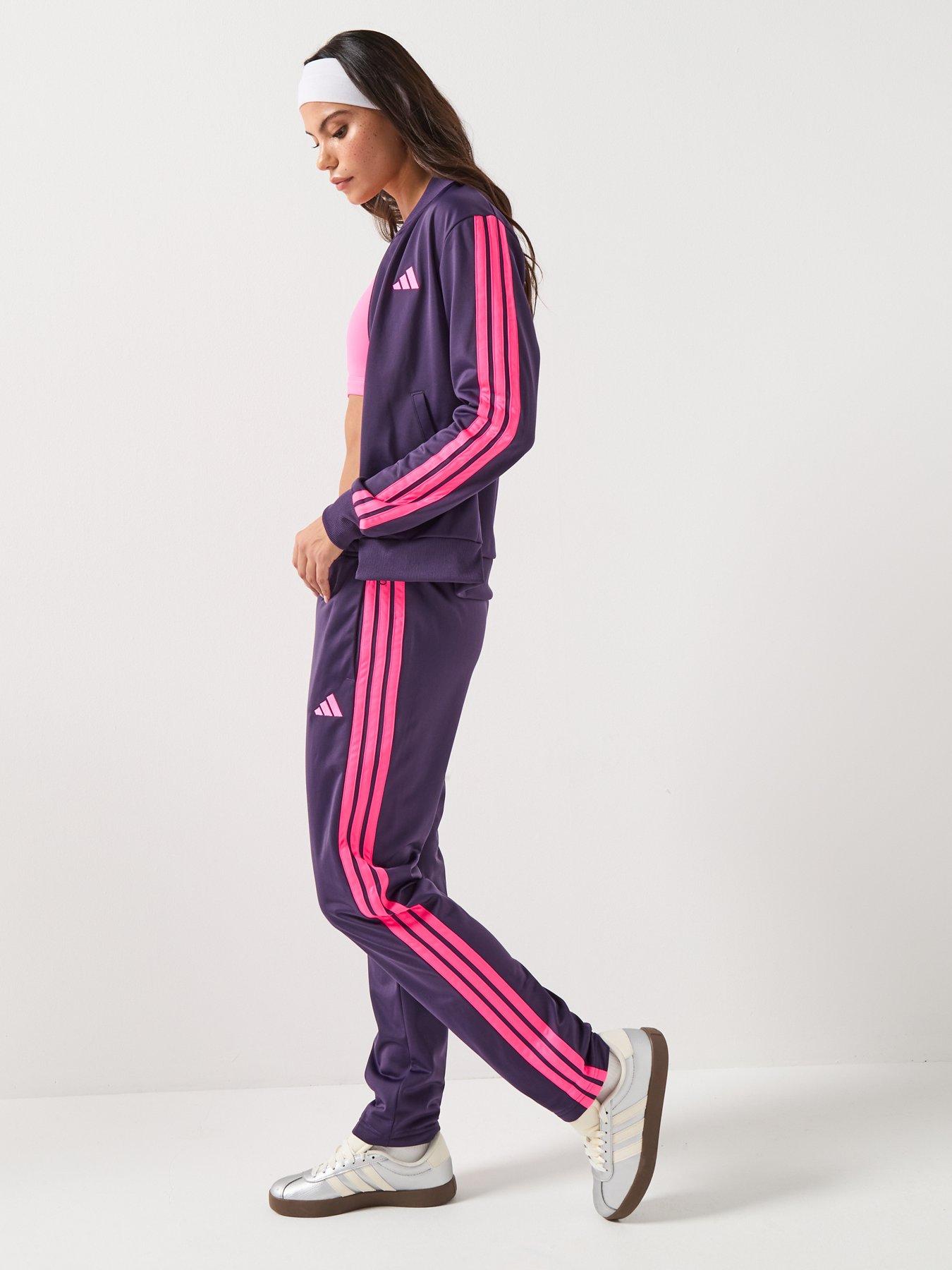  image of adidas-sportswear-womens-essentials-3-stripes-track-suit-purple