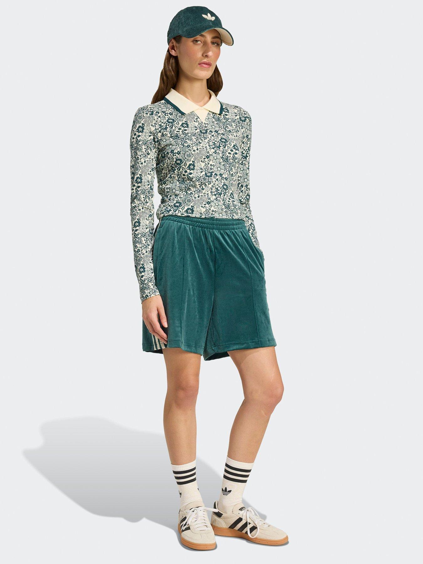 Image 3 of 6 of adidas Originals Womens X Liberty London Aop Long Sleeve Long-Sleeve Top - White