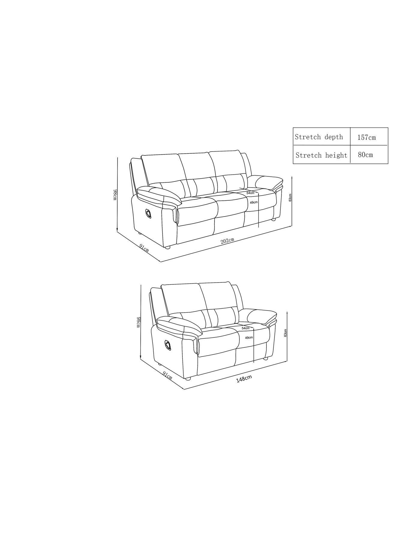Image 7 of 7 of The Very Collection Albion Chunky Weave 3 + 2 Seater High Back Manual Recliner Sofa Set (Buy &amp; SAVE!) - FSC&reg; Certified