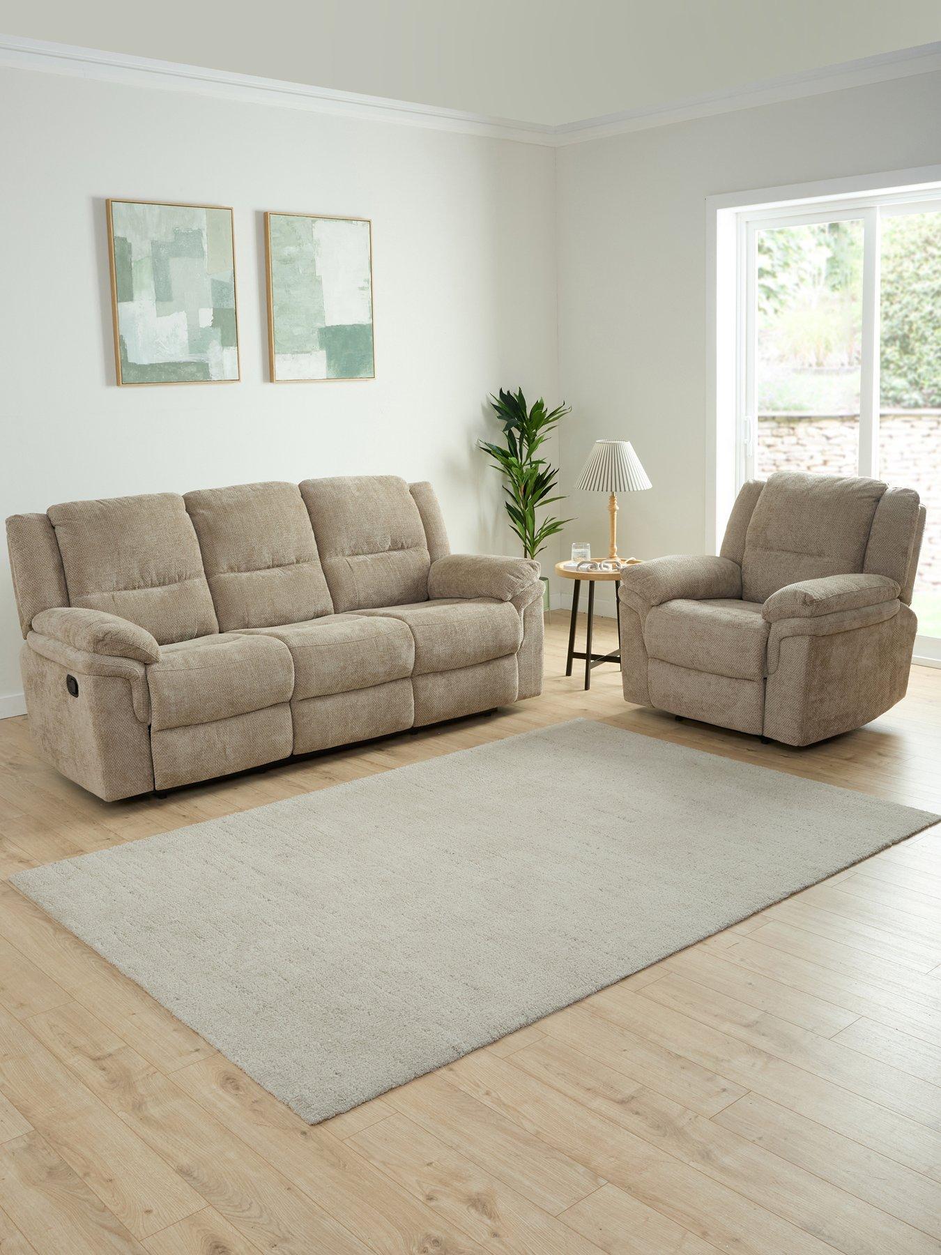 Image 1 of 7 of The Very Collection Albion Fabric Manual&nbsp;Recliner 3 Seater Sofa and Armchair&nbsp;Set (Buy &amp; SAVE!) - FSC&reg; Certified