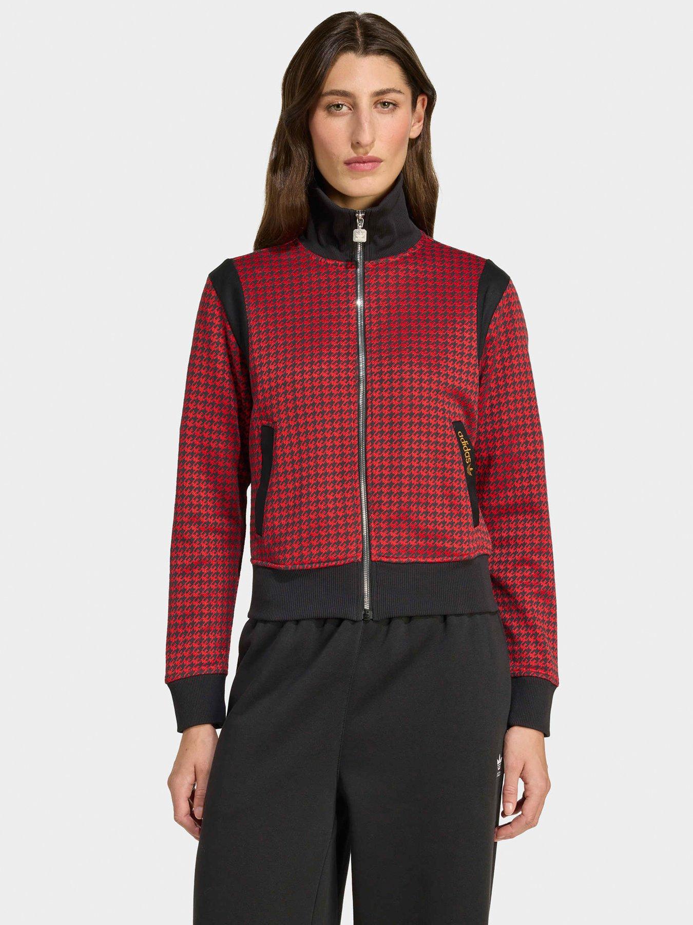  image of adidas-originals-womens-houndstooth-track-top-red