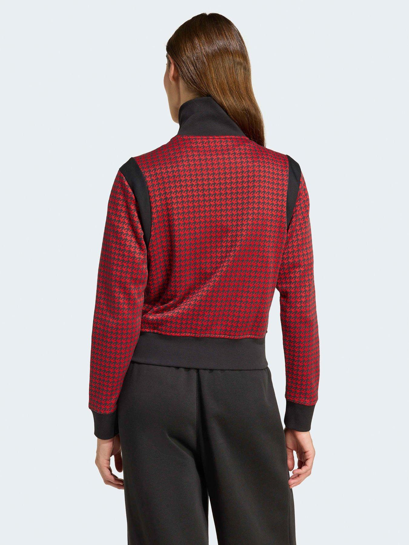  image of adidas-originals-womens-houndstooth-track-top-red