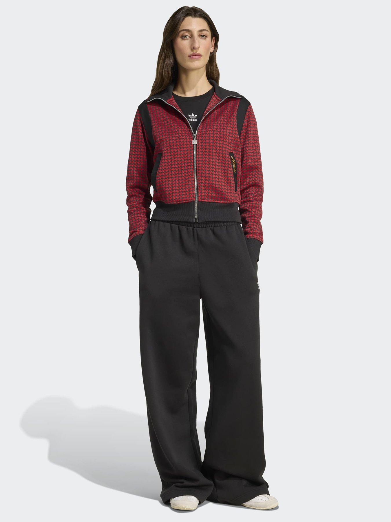  image of adidas-originals-womens-houndstooth-track-top-red