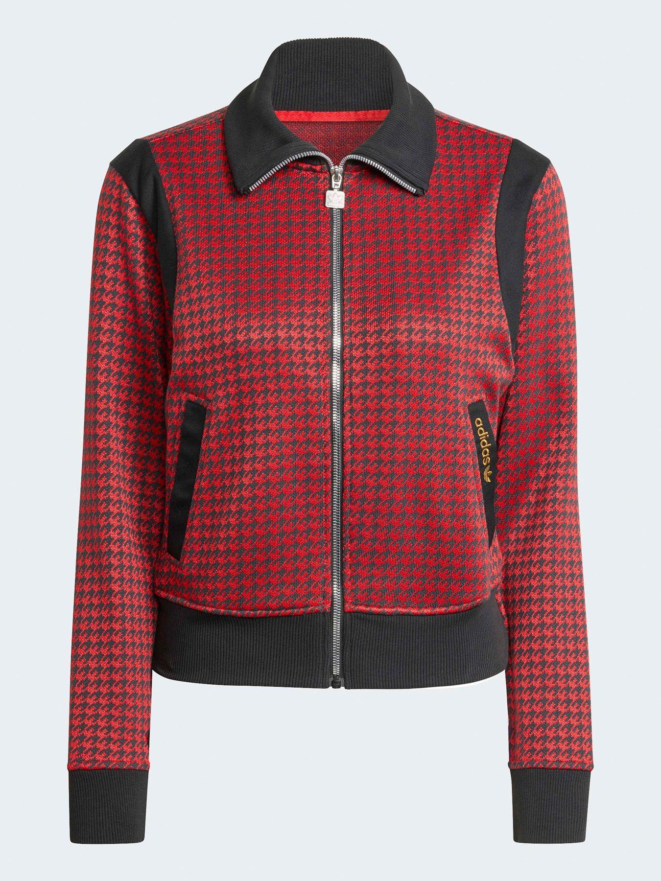  image of adidas-originals-womens-houndstooth-track-top-red