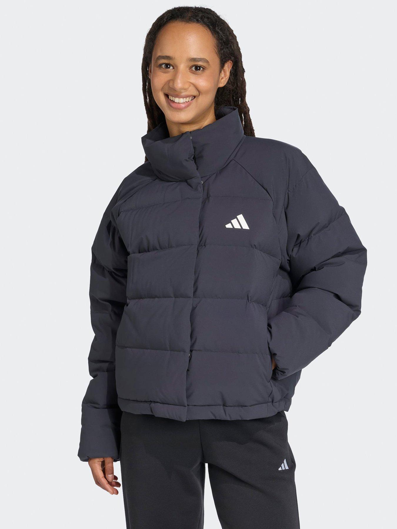  image of adidas-sportswear-womens-helionic-relaxed-down-jacket-black