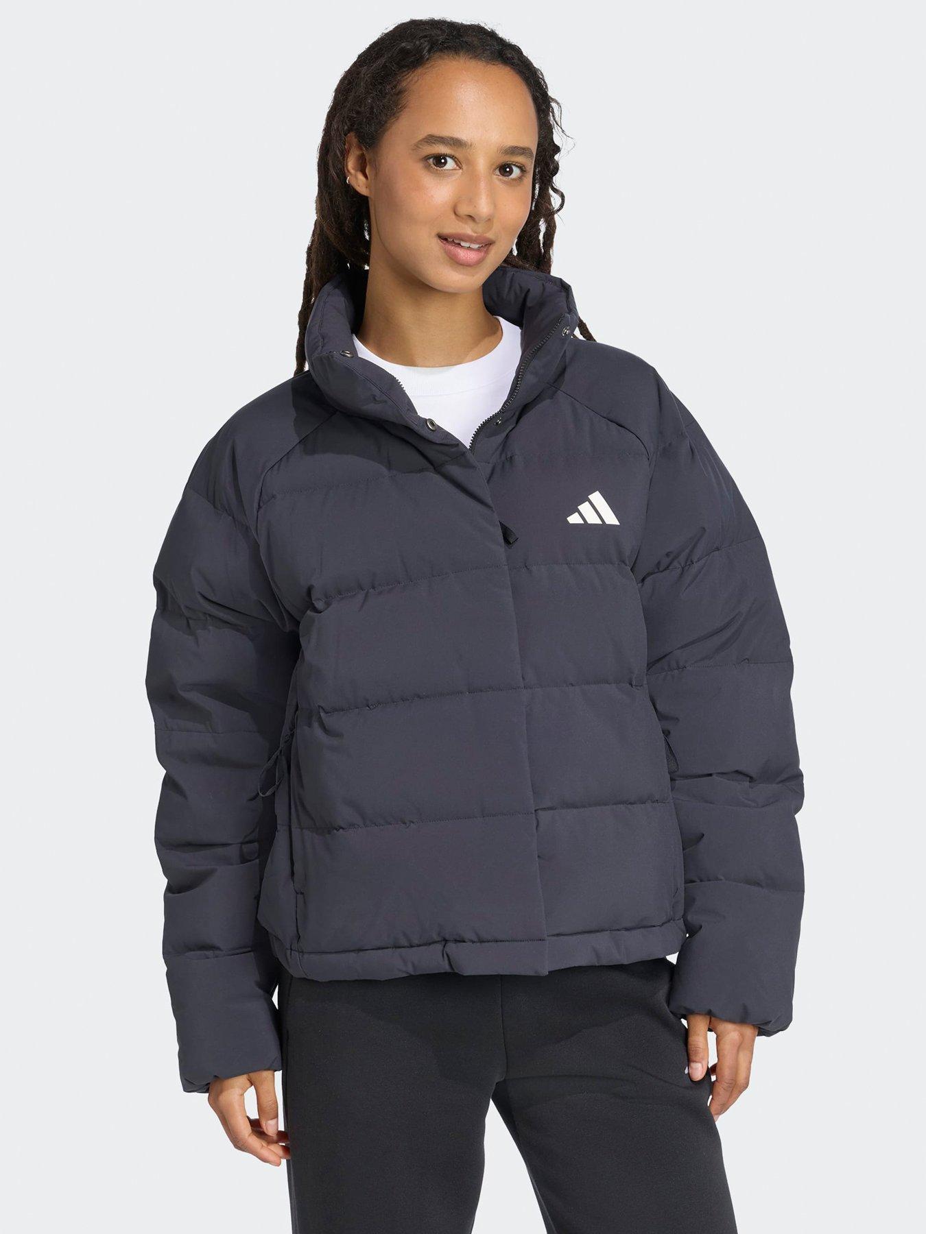  image of adidas-sportswear-womens-helionic-relaxed-down-jacket-black