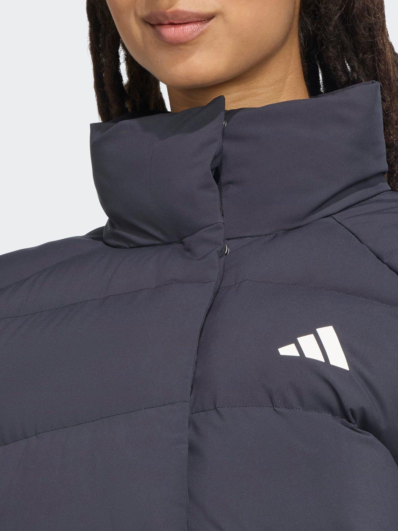  image of adidas-sportswear-womens-helionic-relaxed-down-jacket-black