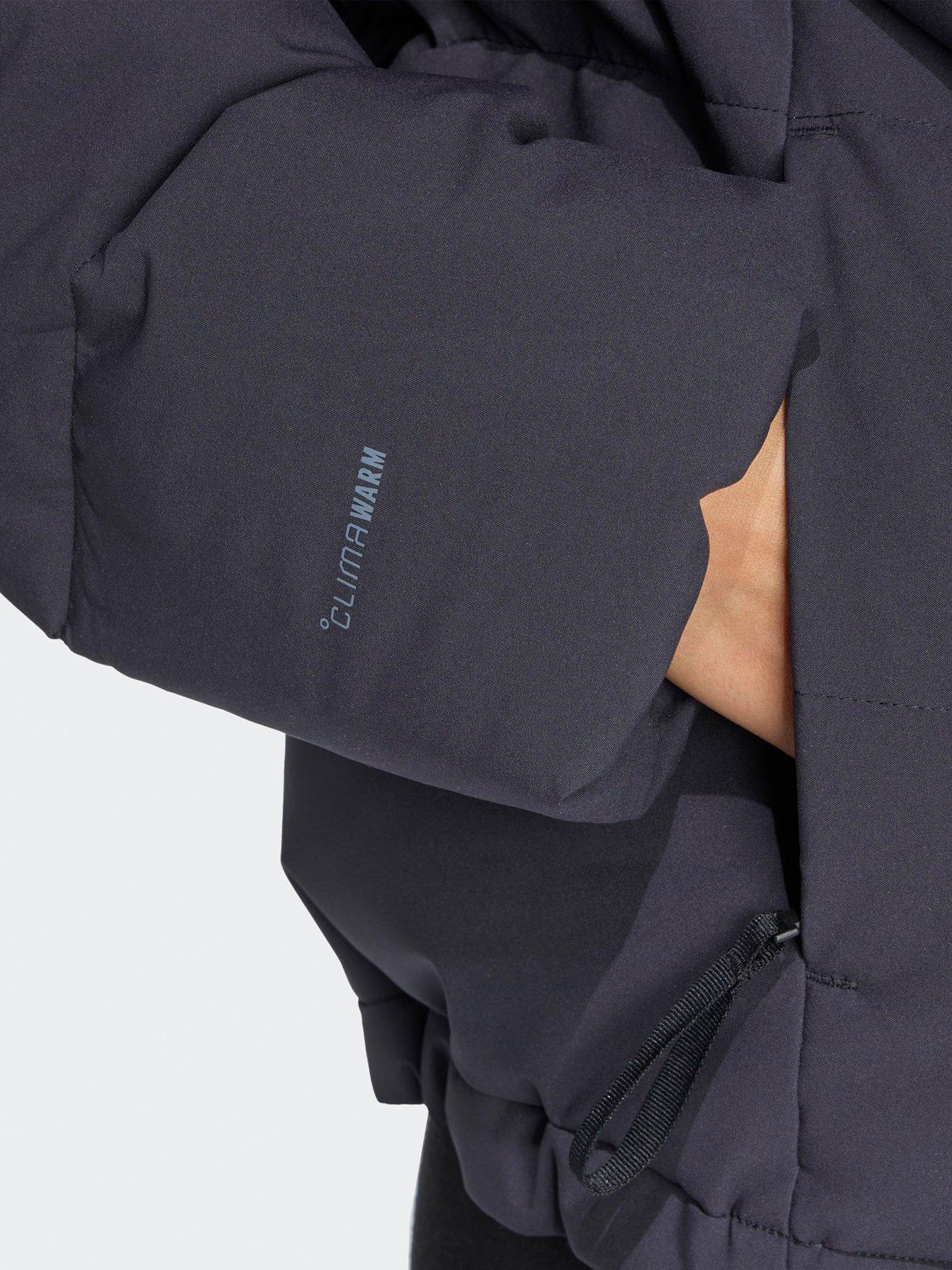  image of adidas-sportswear-womens-helionic-relaxed-down-jacket-black