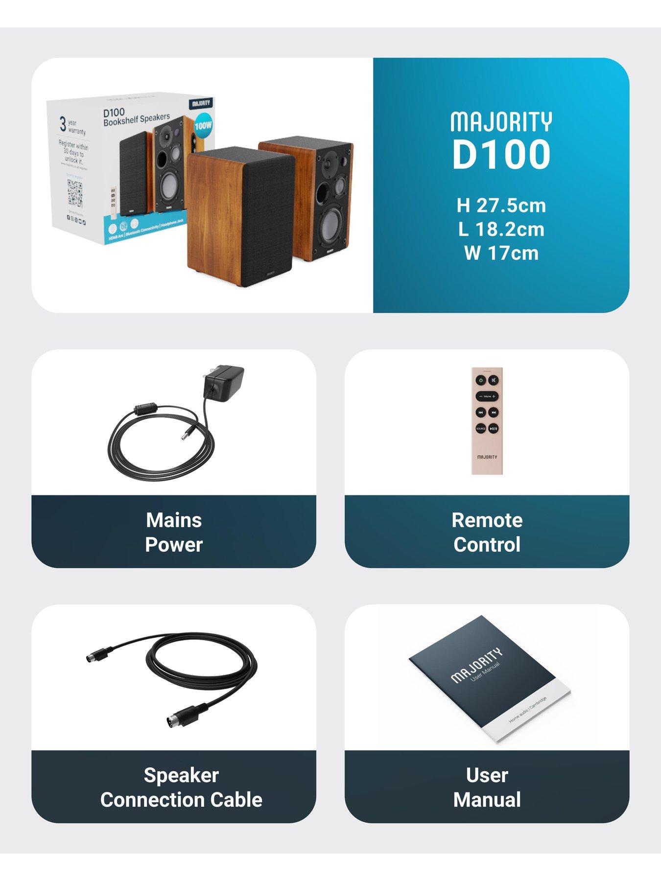 Image 7 of 7 of Majority D100 Bookshelf Speaker Uk - Brown/Black