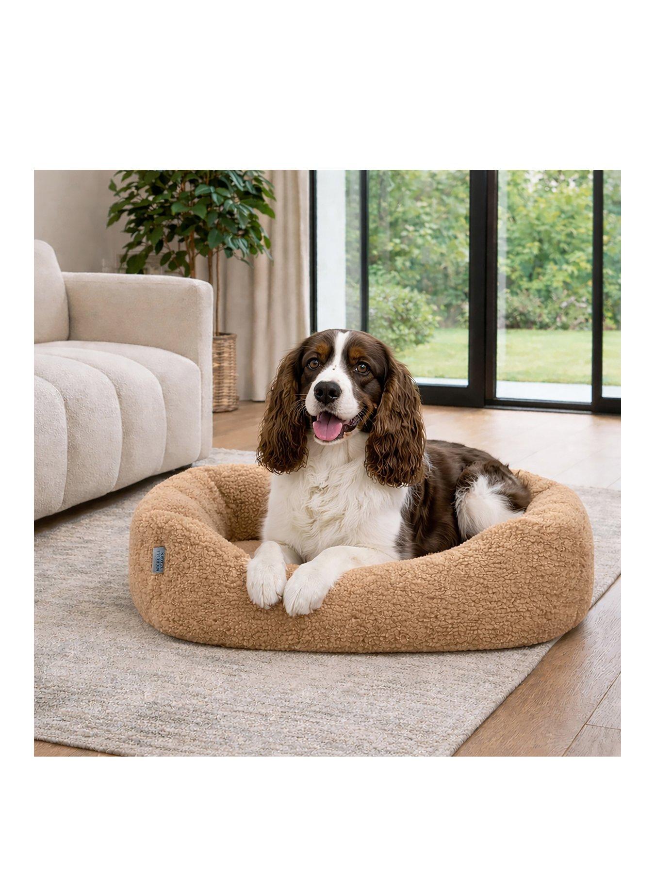 Image 1 of 4 of Michelle Keegan Teddy Boucle Pet Box Bed -Taupe