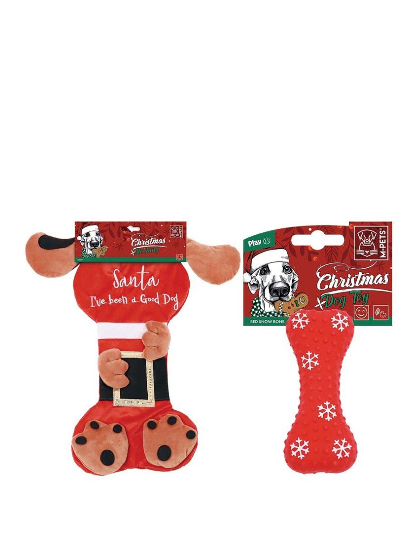 front image of m-pets-2-pack-doggy-shaped-stocking-amp-dog-toy-bone