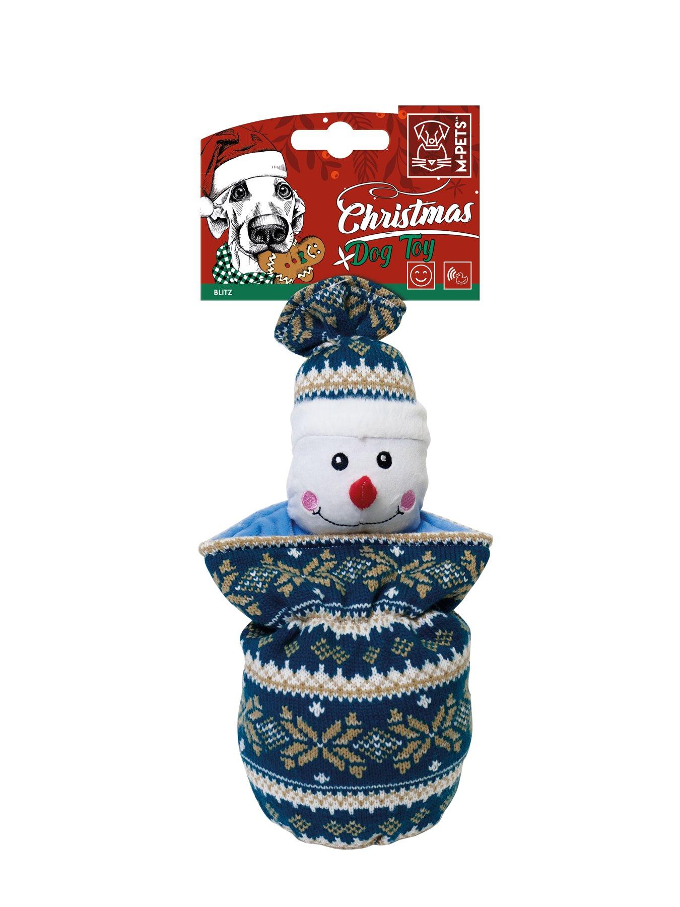  image of m-pets-3-pack-snowman-squeaky-dog-toy-dog-plush-toy-amp-dog-santa-hat
