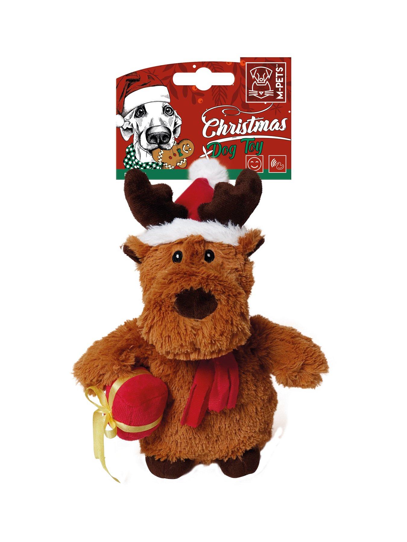  image of m-pets-3-pack-snowman-squeaky-dog-toy-dog-plush-toy-amp-dog-santa-hat