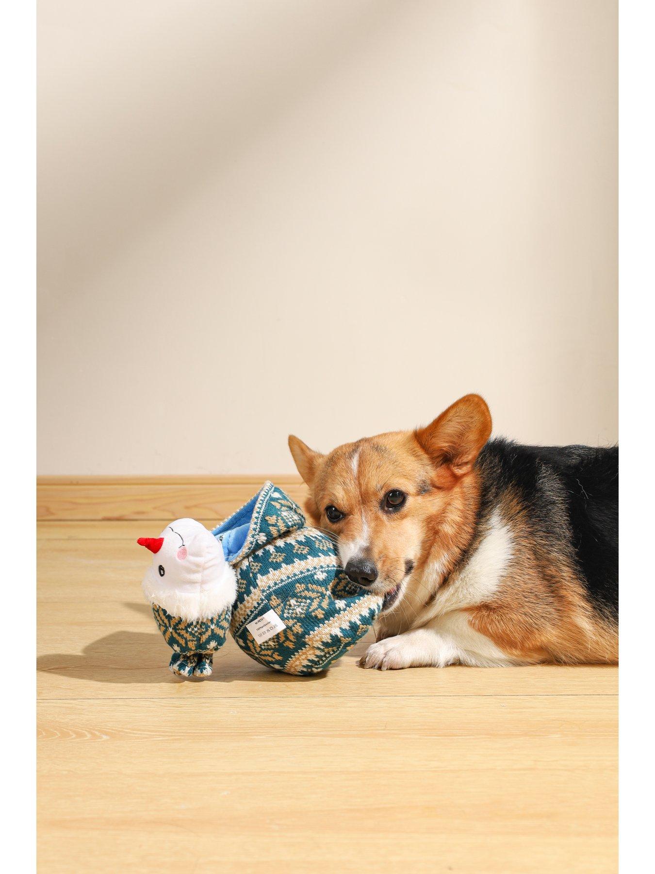  image of m-pets-3-pack-snowman-squeaky-dog-toy-dog-plush-toy-amp-dog-santa-hat