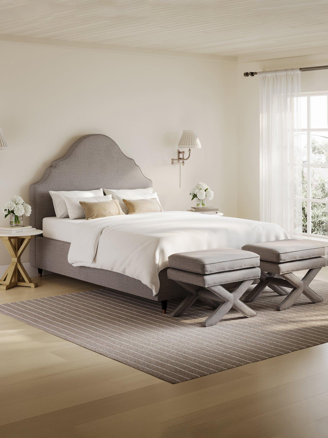 undefined Quince Light Grey Double Bed