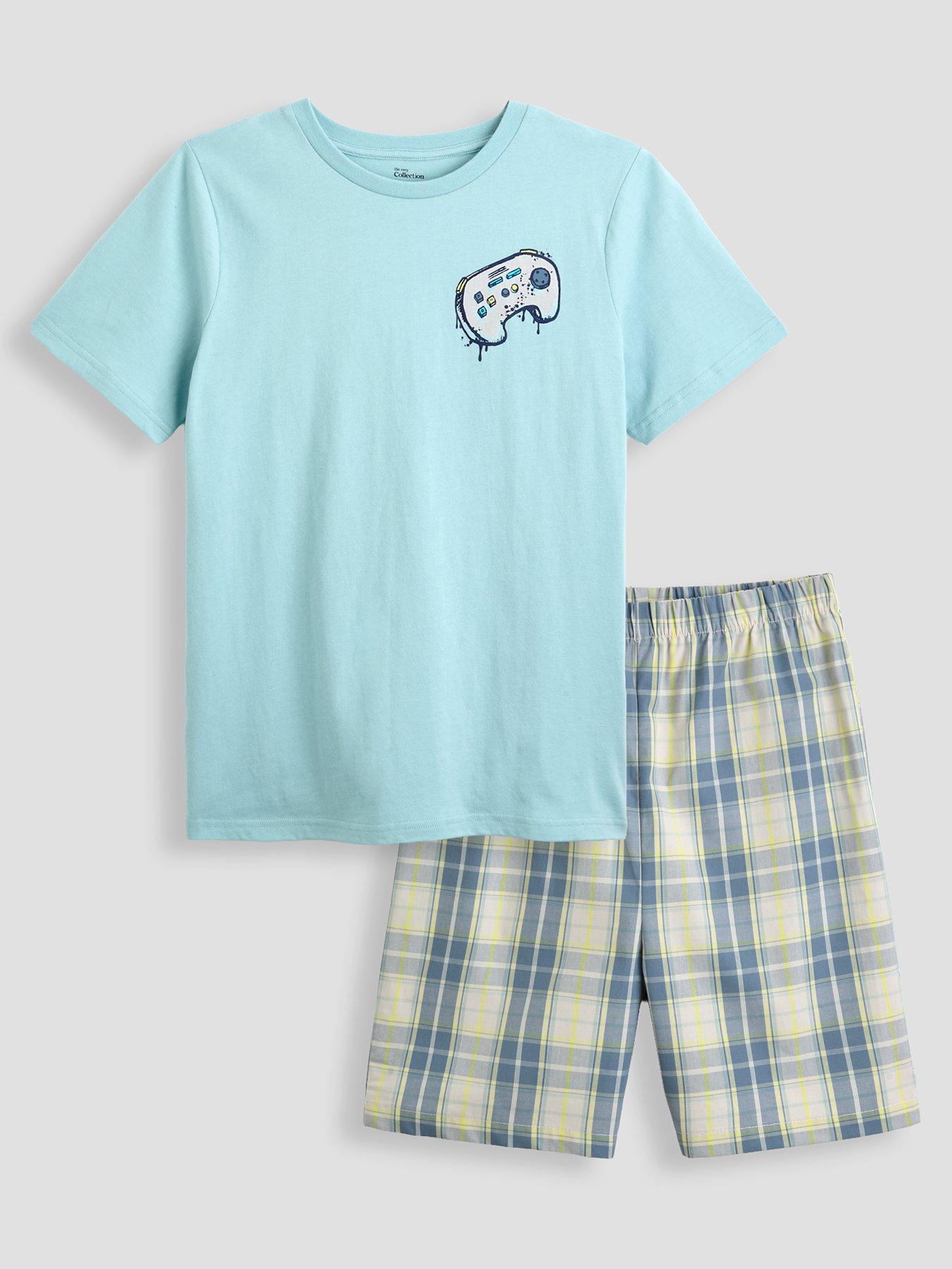 the-very-collection-boys-shortie-pyjama-set-blue