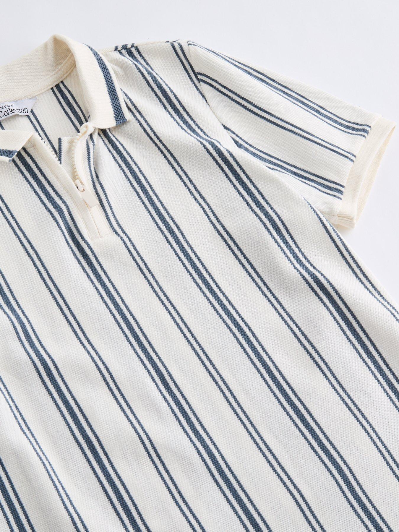  image of the-very-collection-boys-zip-up-stripe-polo-multi