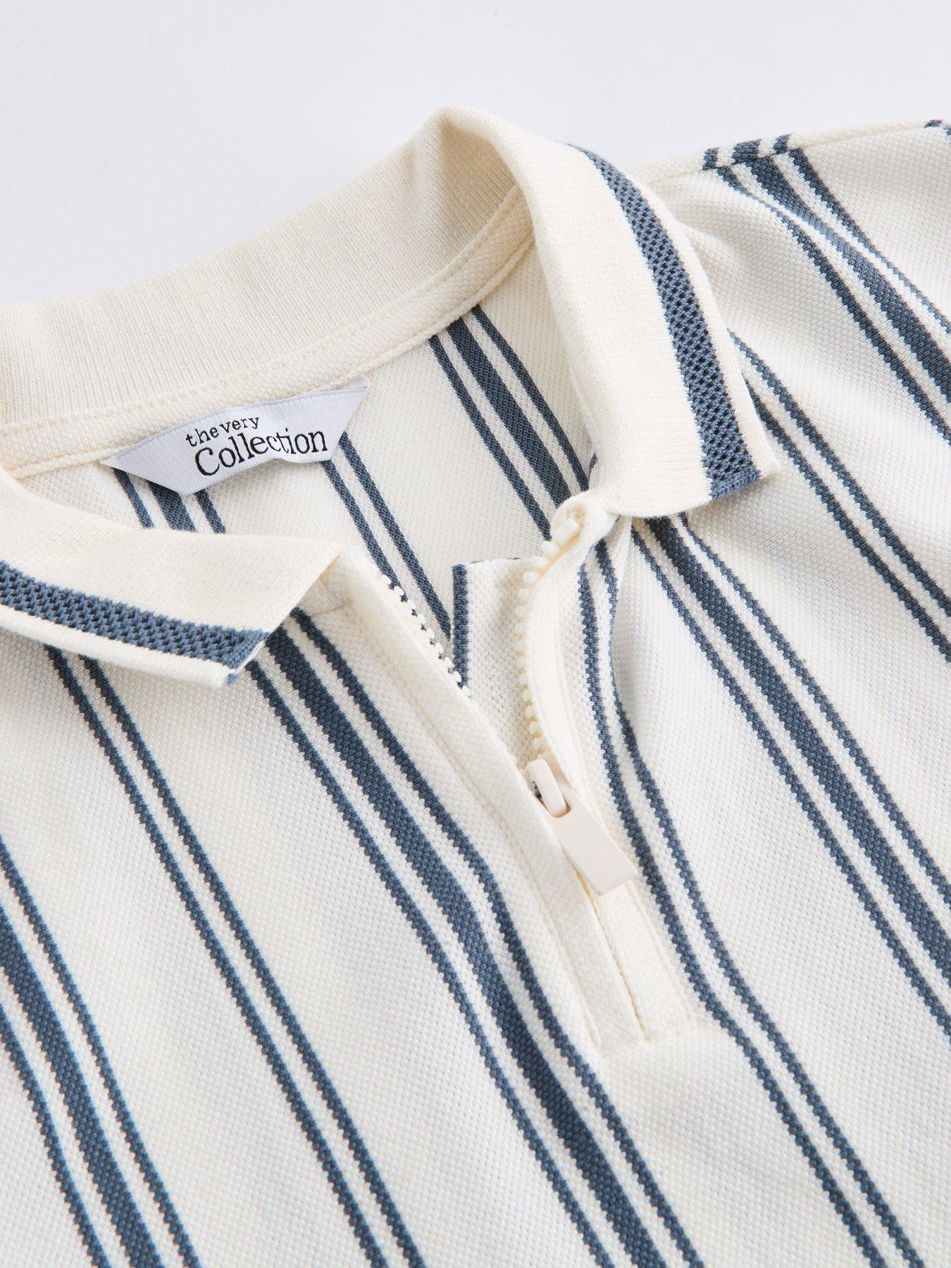  image of the-very-collection-boys-zip-up-stripe-polo-multi