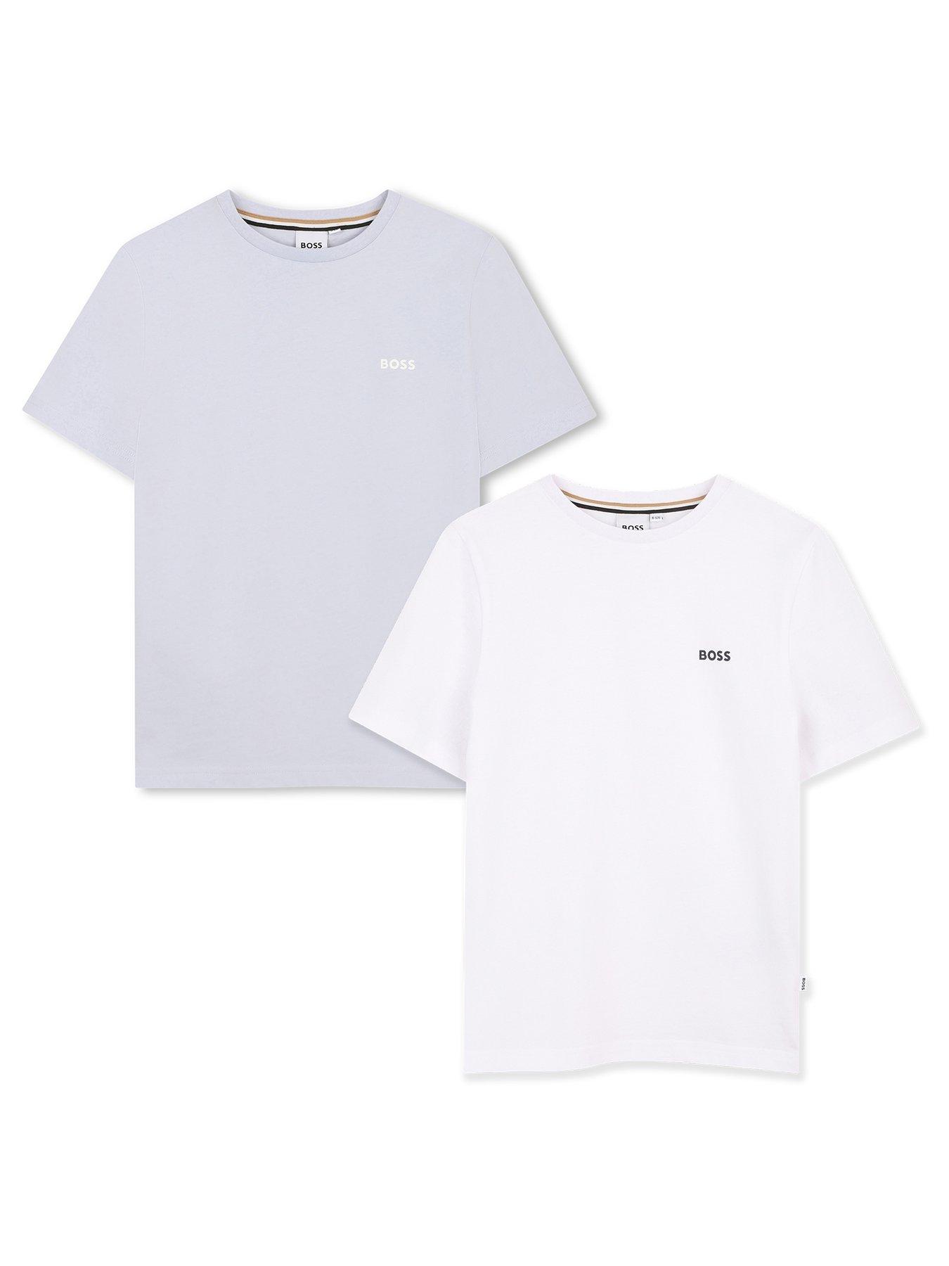 BOSS Boys 2 Pack Short Sleeve T-Shirts - White