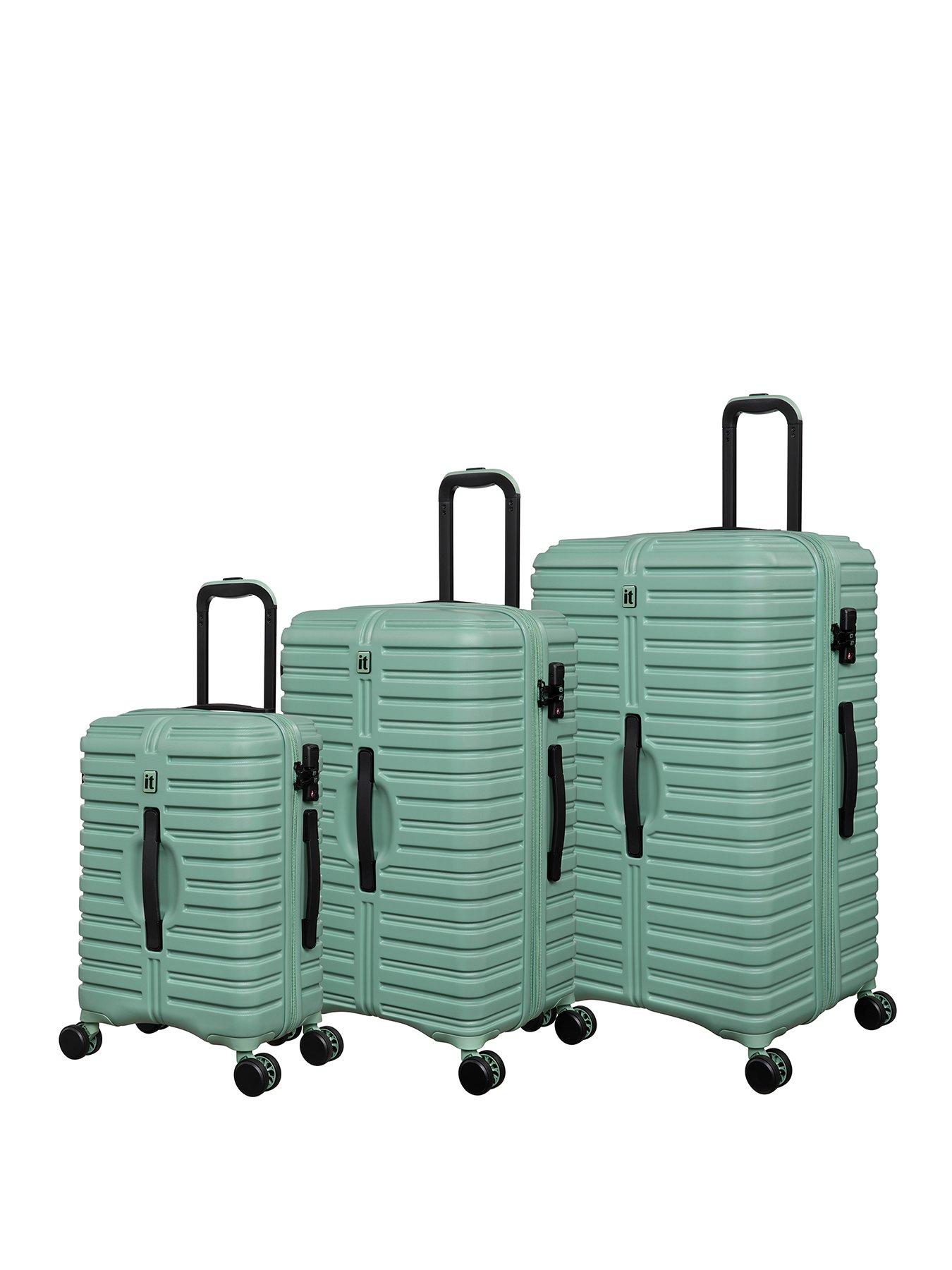 Image 1 of 7 of it Luggage Jumbo Granite Green 3pc Suitcase Set