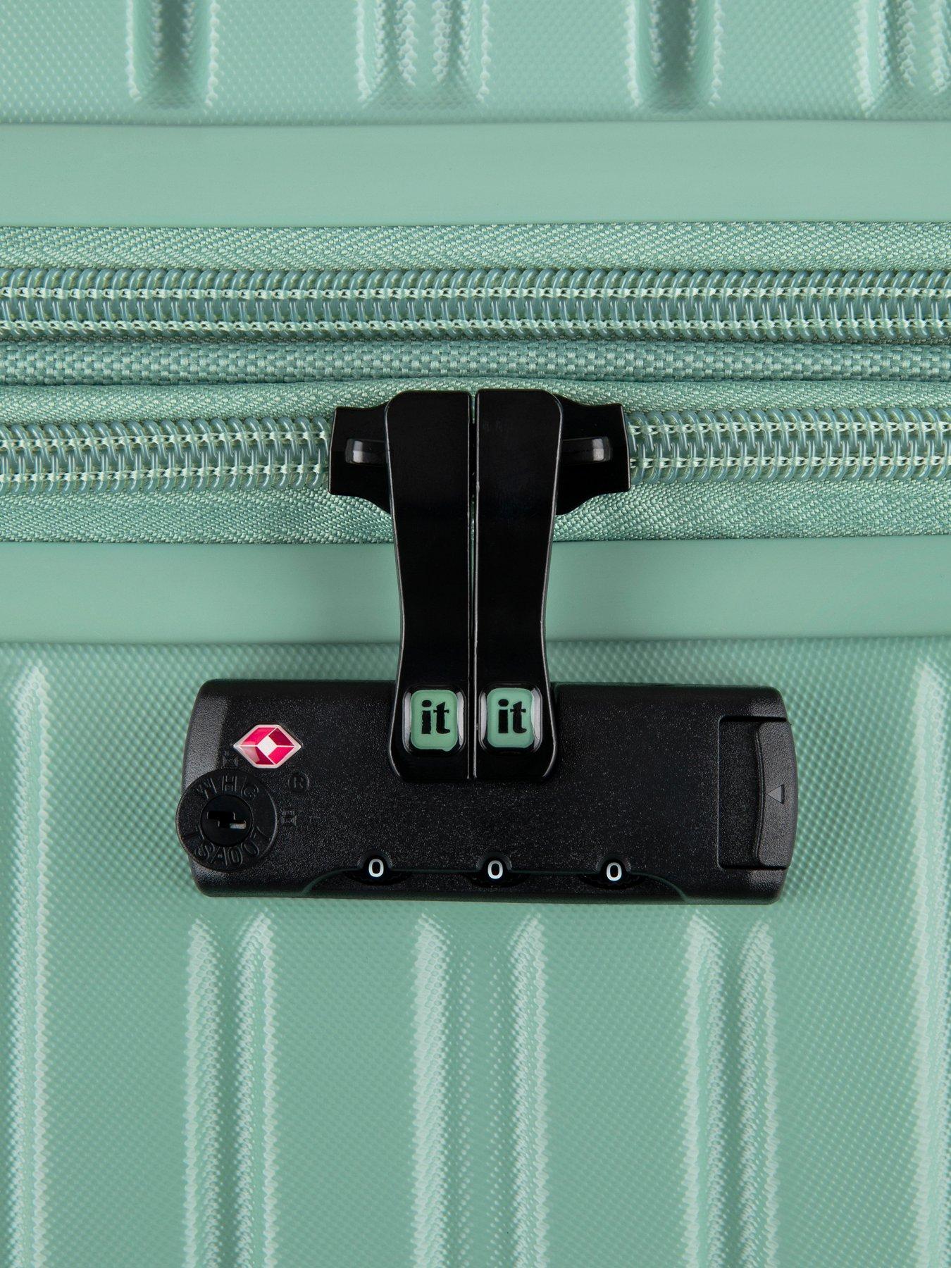 Image 4 of 7 of it Luggage Jumbo Granite Green Medium Suitcase
