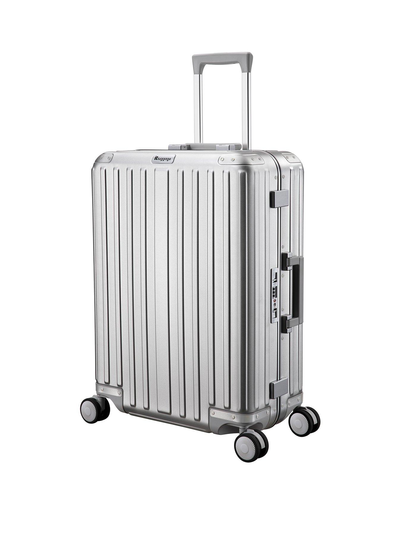 it Luggage Forcefield Silver Aluminium Medium Suitcase