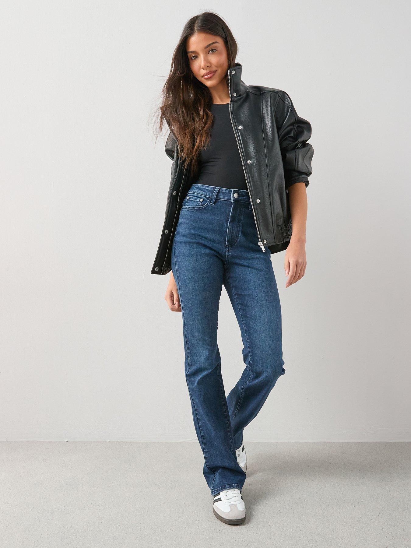  image of the-very-collection-slim-flare-jeans-dark-wash