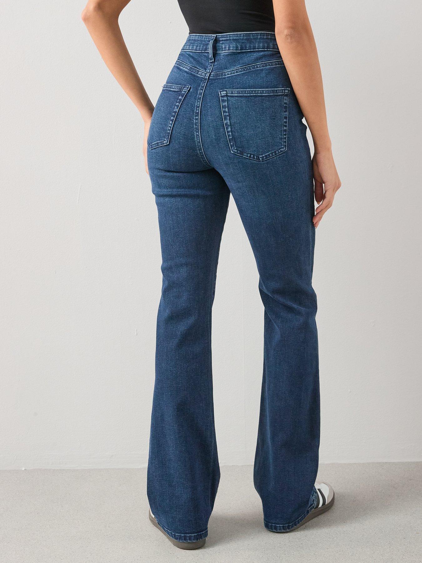  image of the-very-collection-slim-flare-jeans-dark-wash