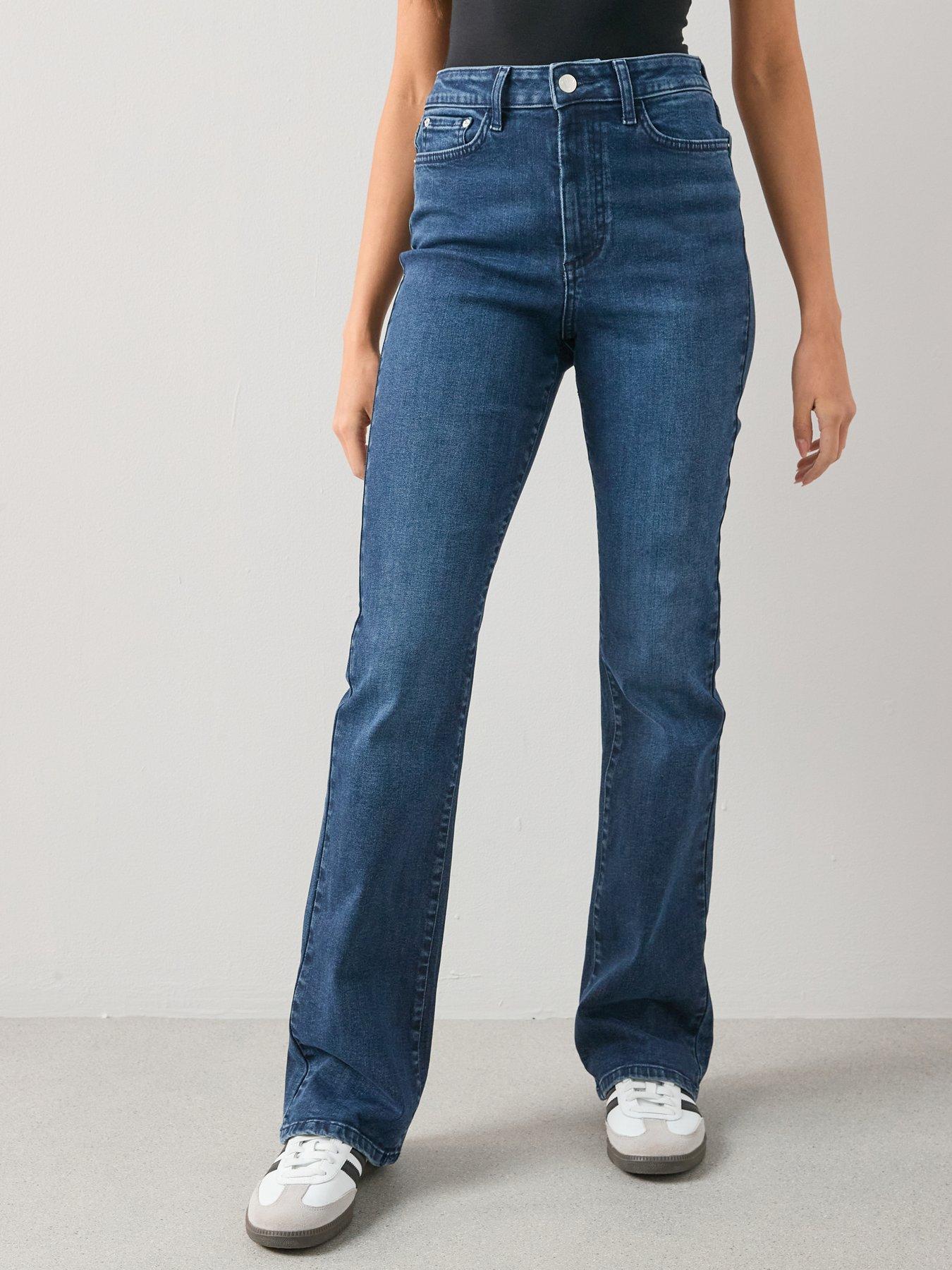  image of the-very-collection-slim-flare-jeans-dark-wash