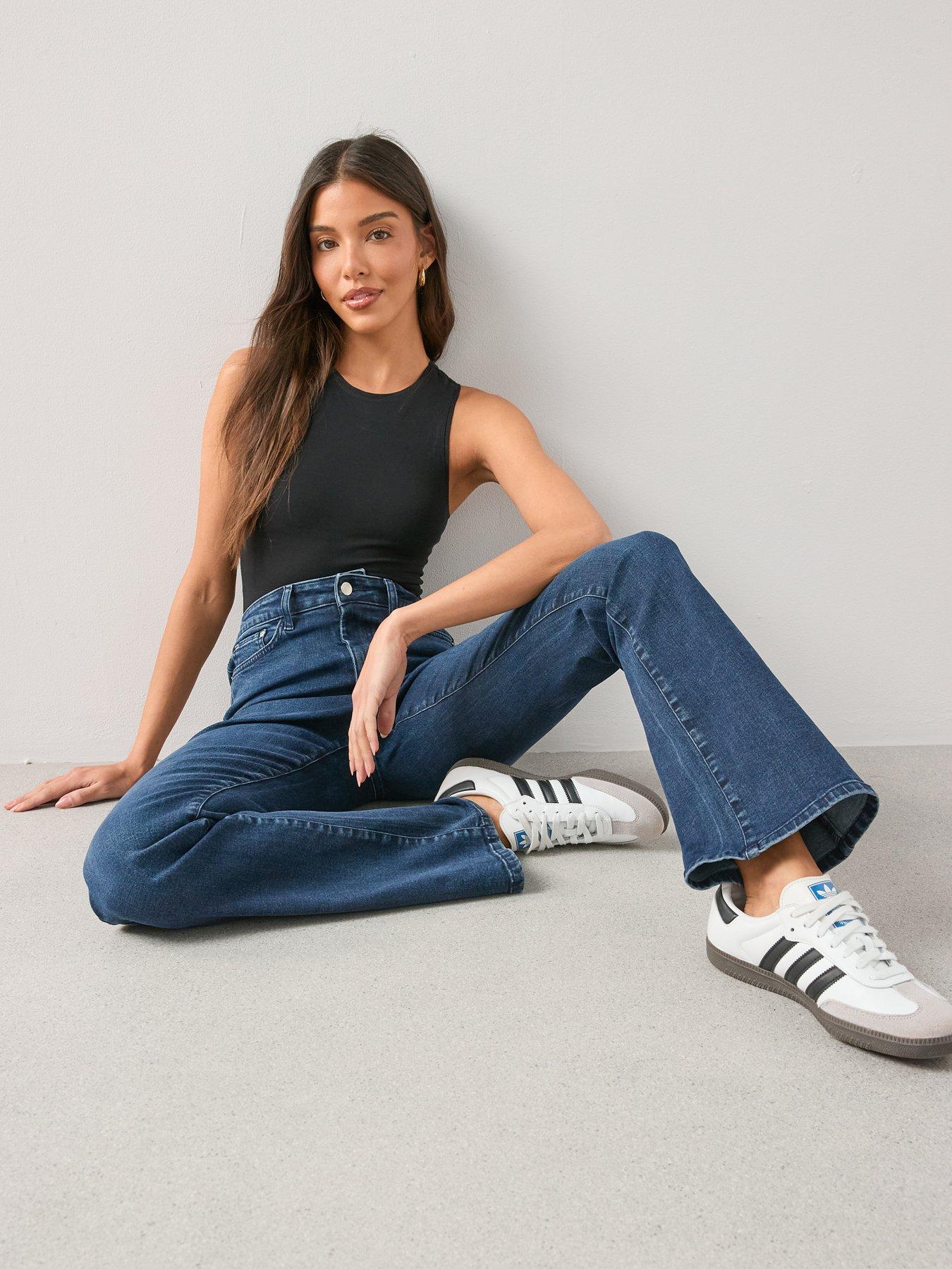  image of the-very-collection-slim-flare-jeans-dark-wash