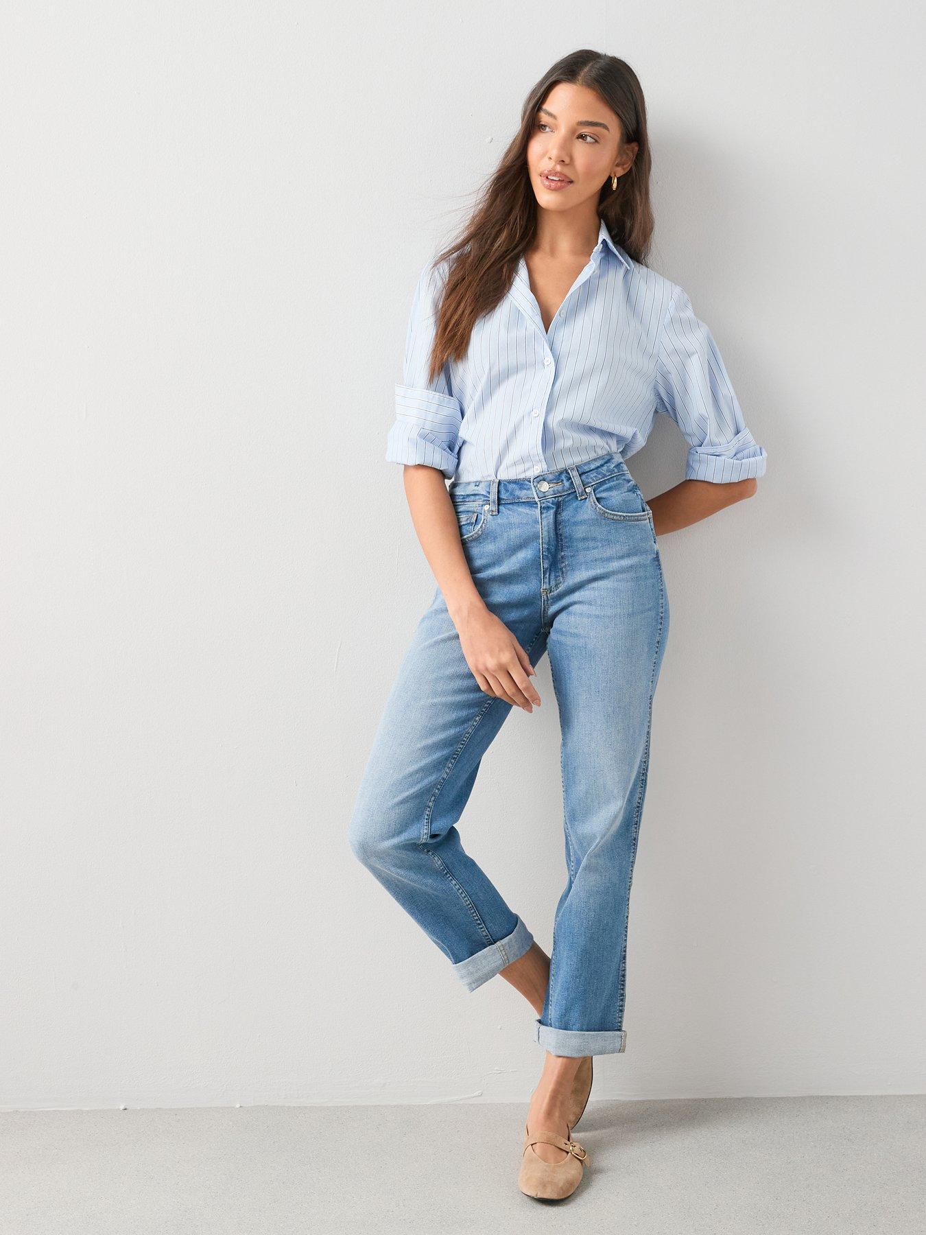 The Very Collection Boyfriend Jeans With Stretch - Mid Wash